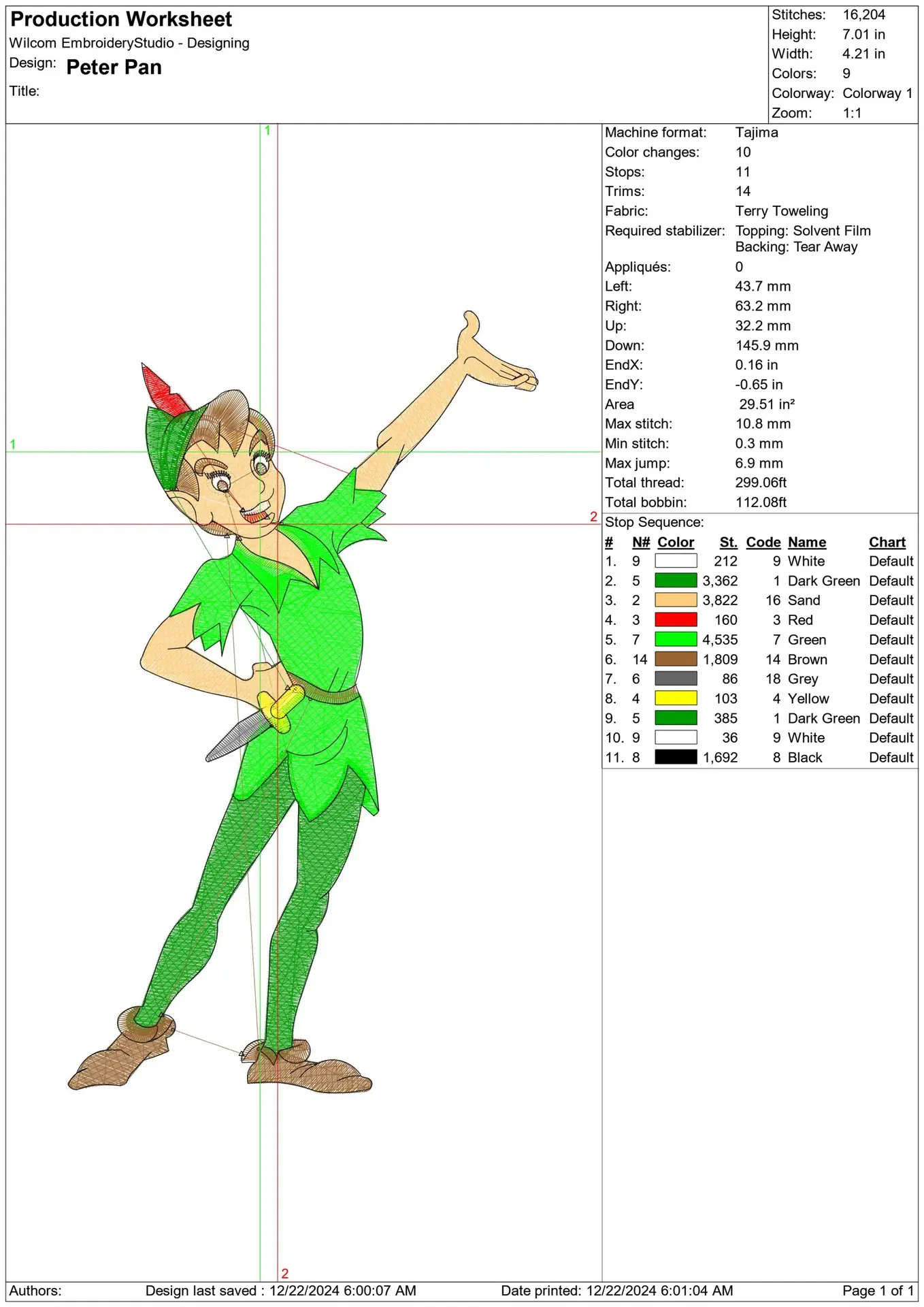 Peter Pan - Disney - Peter Pan Cartoon embroidery design file - instant download — view 2
