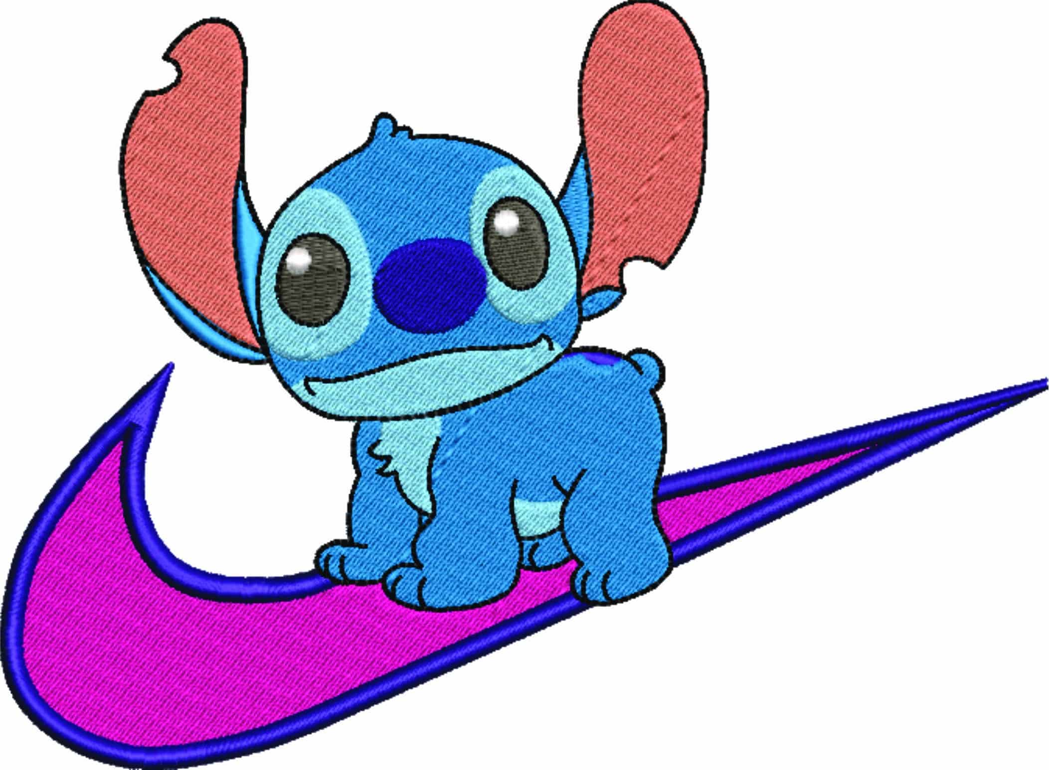 Nike Swoosh Stitch on all 4 Paws- Nike embroidery design file - instant download — view 4