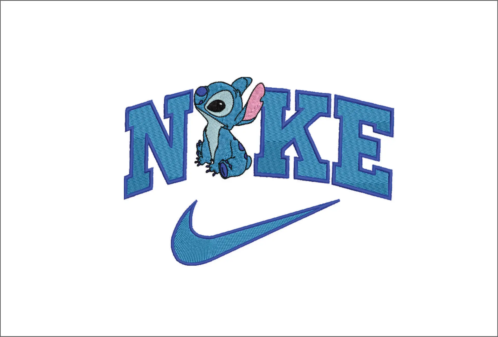 Nike Swoosh Stitch nose in air - Nike embroidery design file - instant download