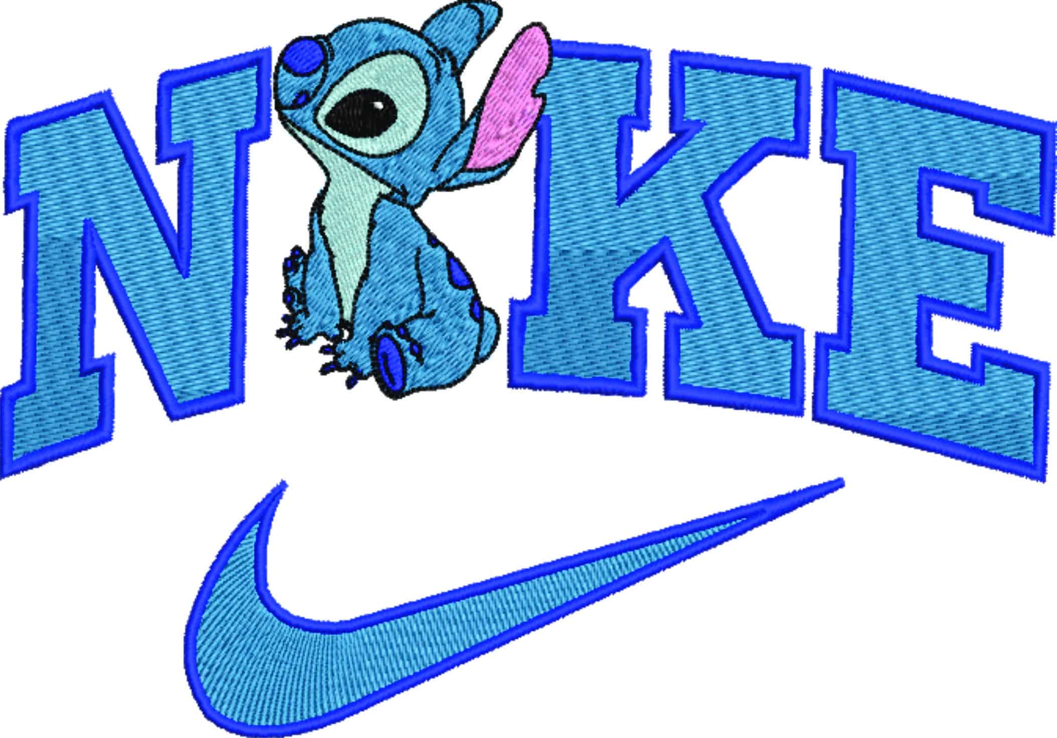 Nike Swoosh Stitch nose in air - Nike embroidery design file - instant download — view 4