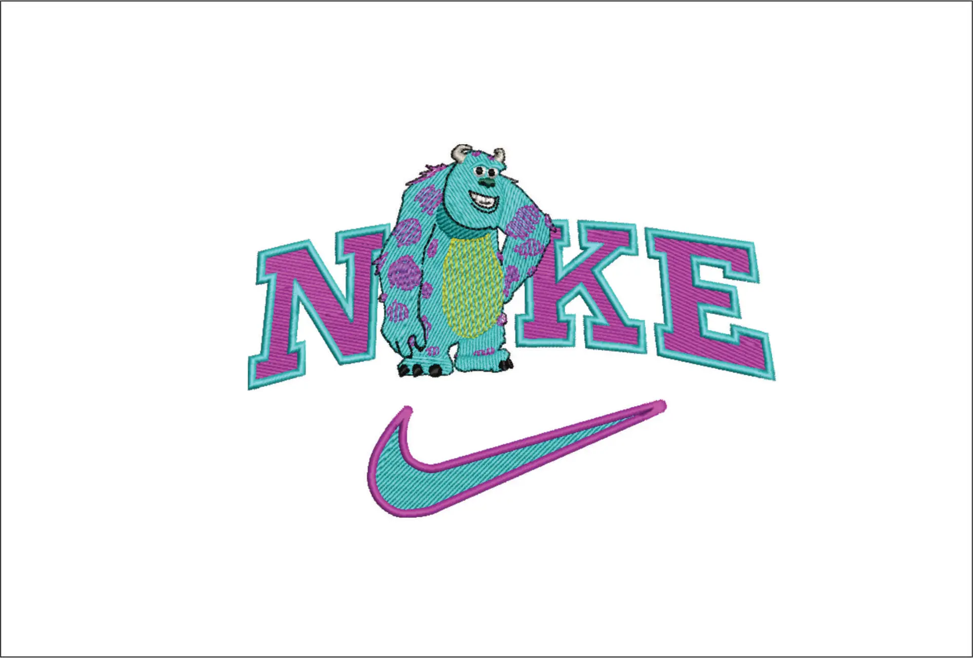 Nike Swoosh Sulley - Nike Monsters Inc design file - instant download in a frame
