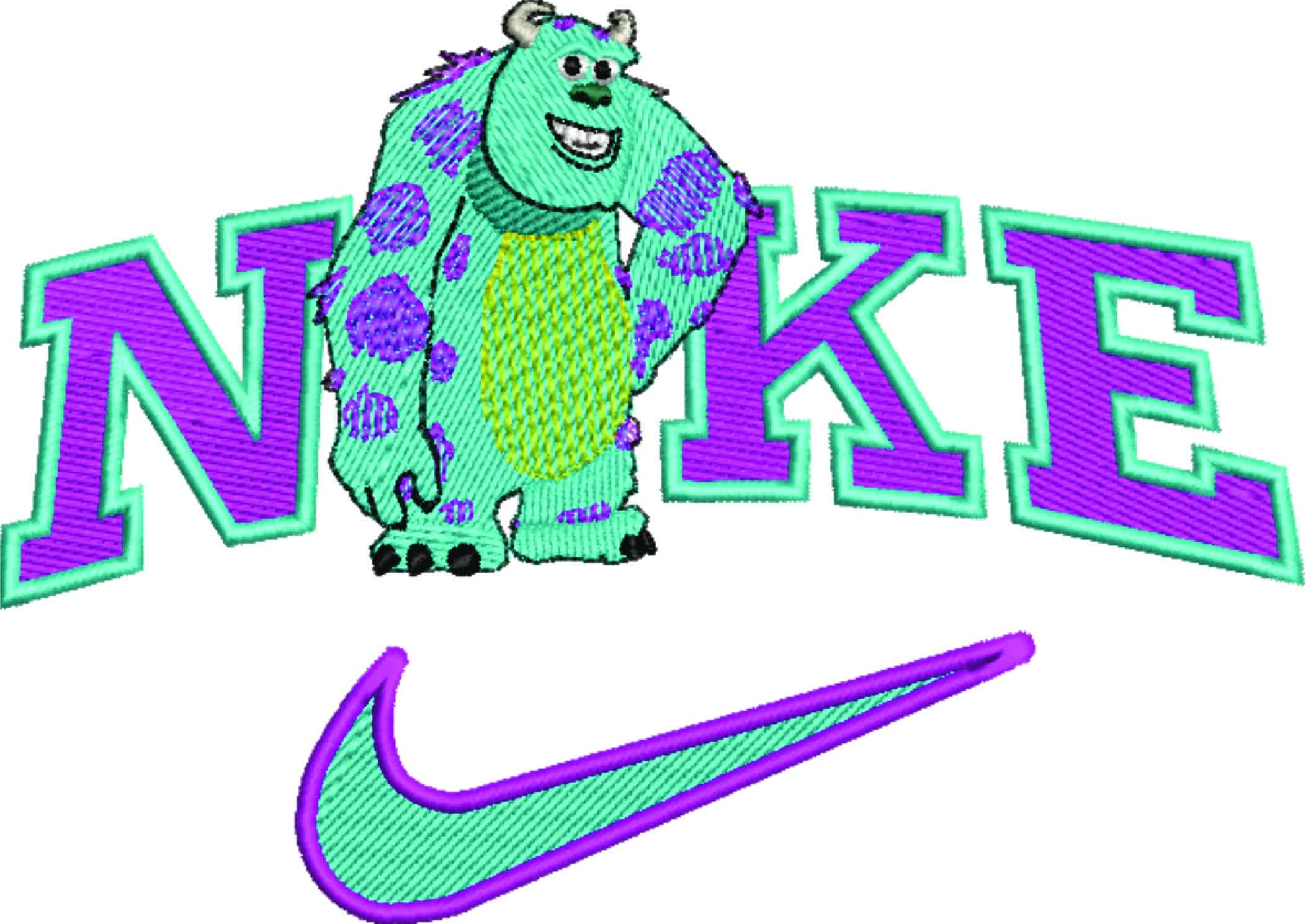 Nike Swoosh Sulley - Nike Monsters Inc design file - instant download in a frame — view 4