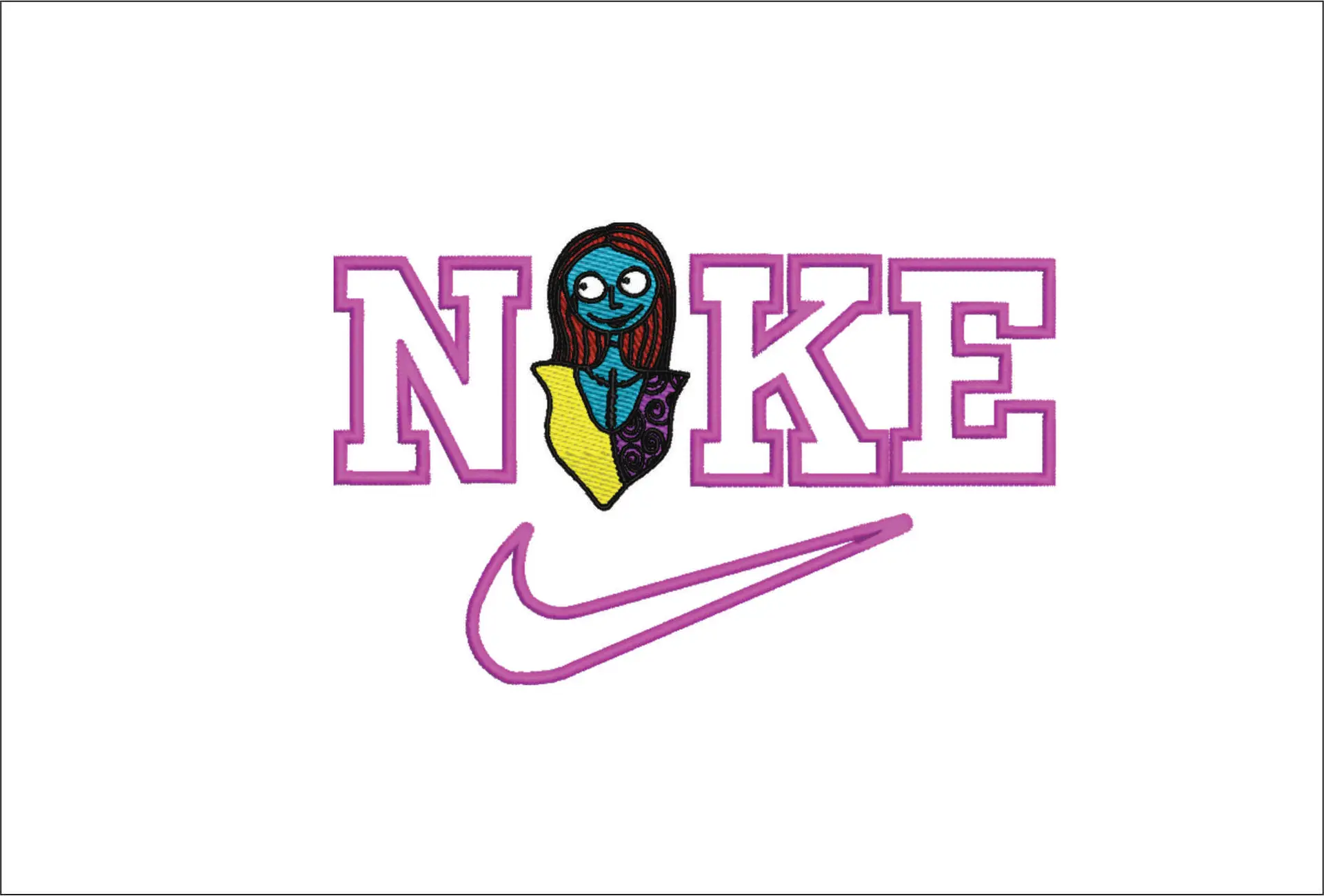 Nike Swoosh Emily - The Night Before Christmas Cartoon embroidery design file - instant download