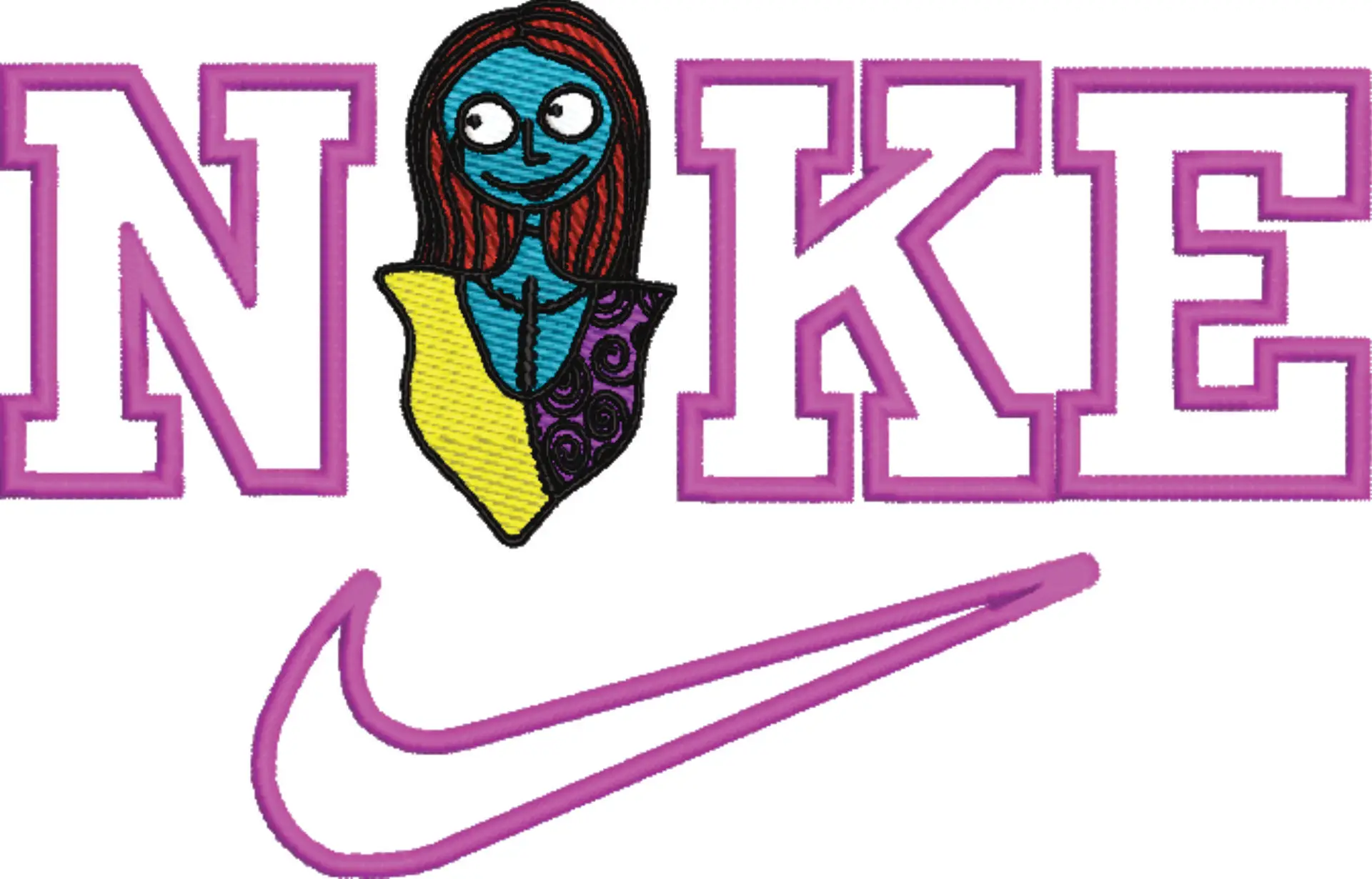 Nike Swoosh Emily - The Night Before Christmas Cartoon embroidery design file - instant download — view 4