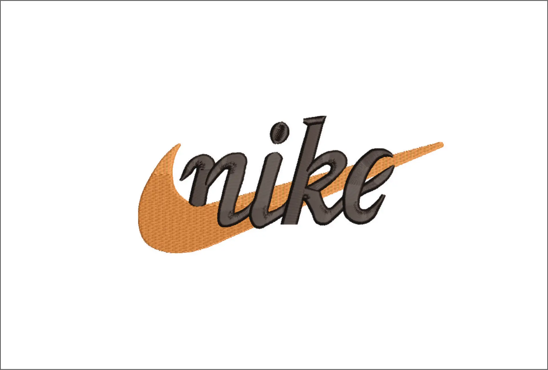 Nike Swoosh Old Style - Cartoon embroidery design file - instant download