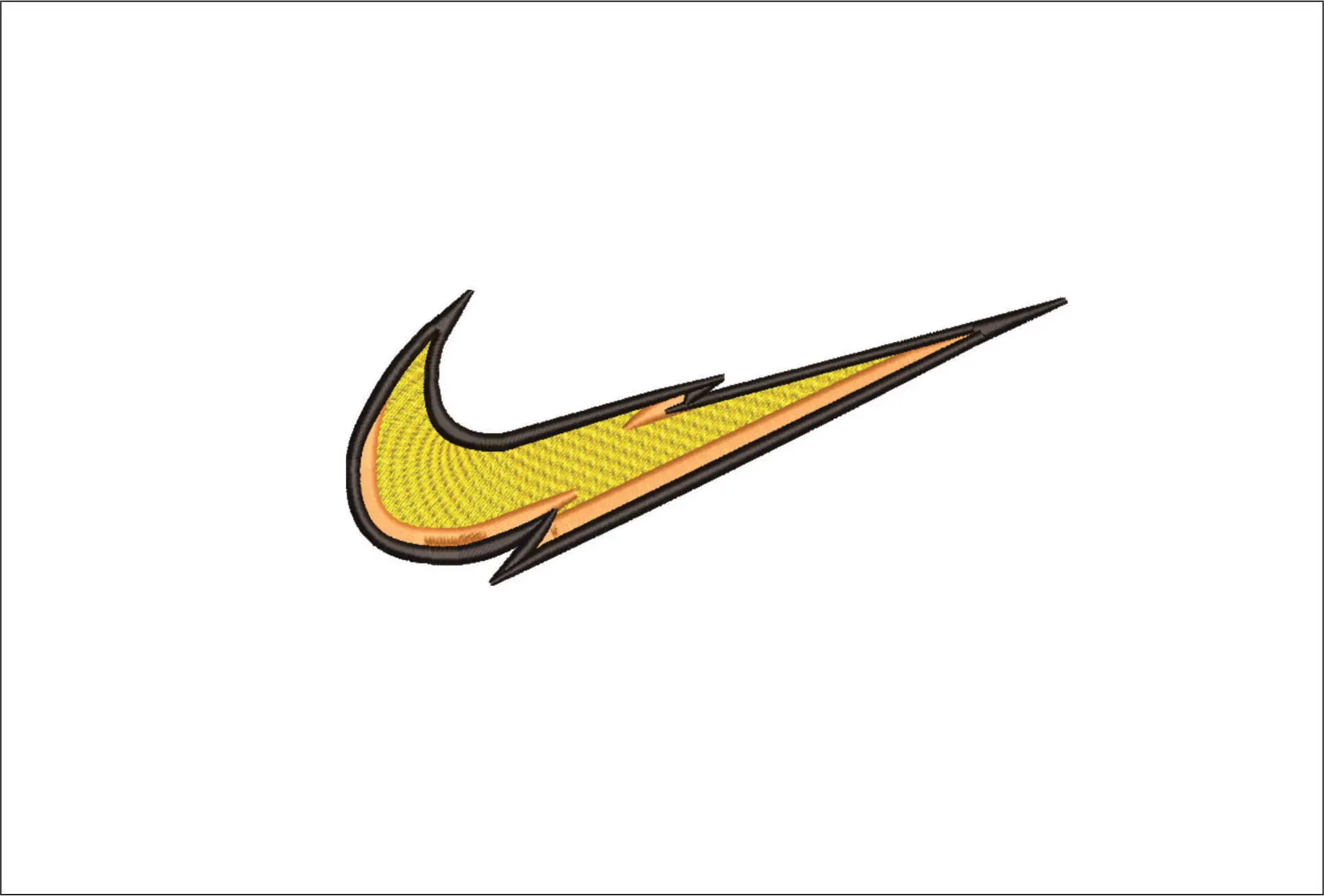 Nike Swoosh Lightning - Cartoon embroidery design file - instant download
