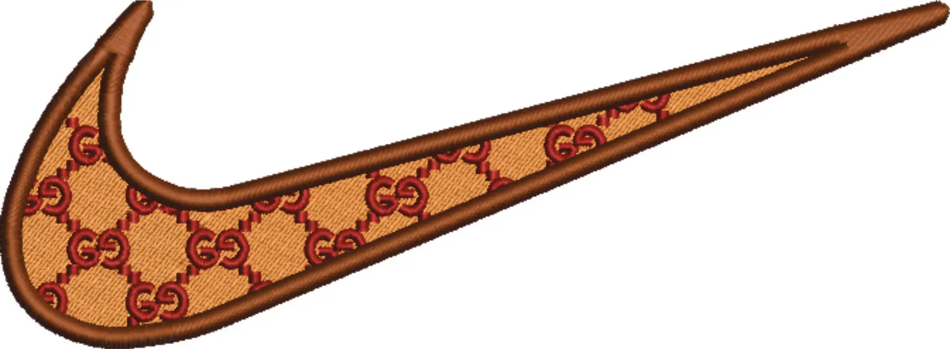 Nike Swoosh Gucci - Cartoon embroidery design file - instant download — view 4