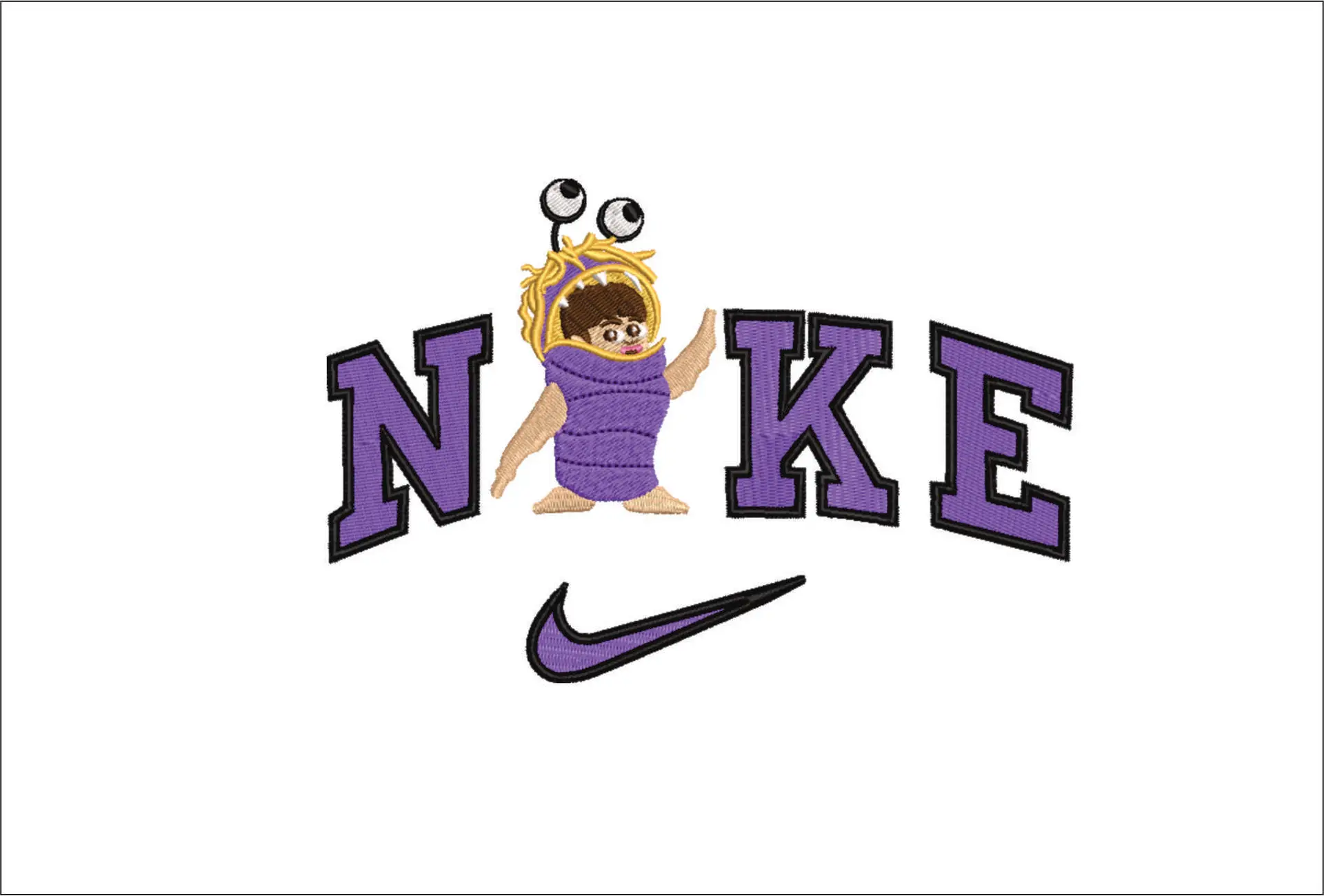Nike Swoosh Boo - Nike Monsters Inc design file - instant download in a frame