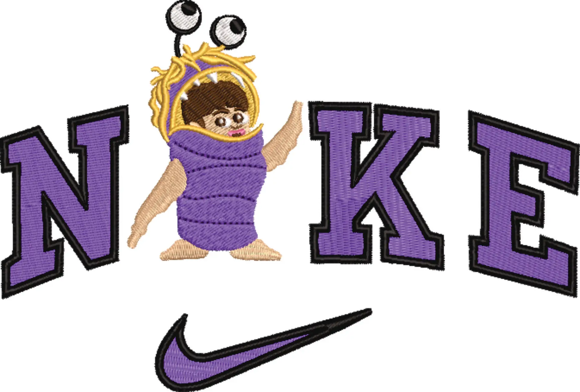 Nike Swoosh Boo - Nike Monsters Inc design file - instant download in a frame — view 4