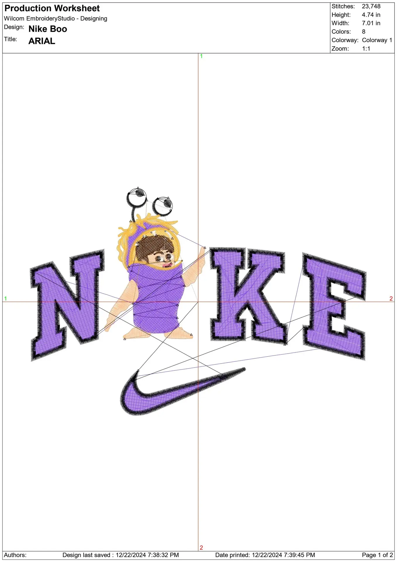 Nike Swoosh Boo - Nike Monsters Inc design file - instant download in a frame — view 2