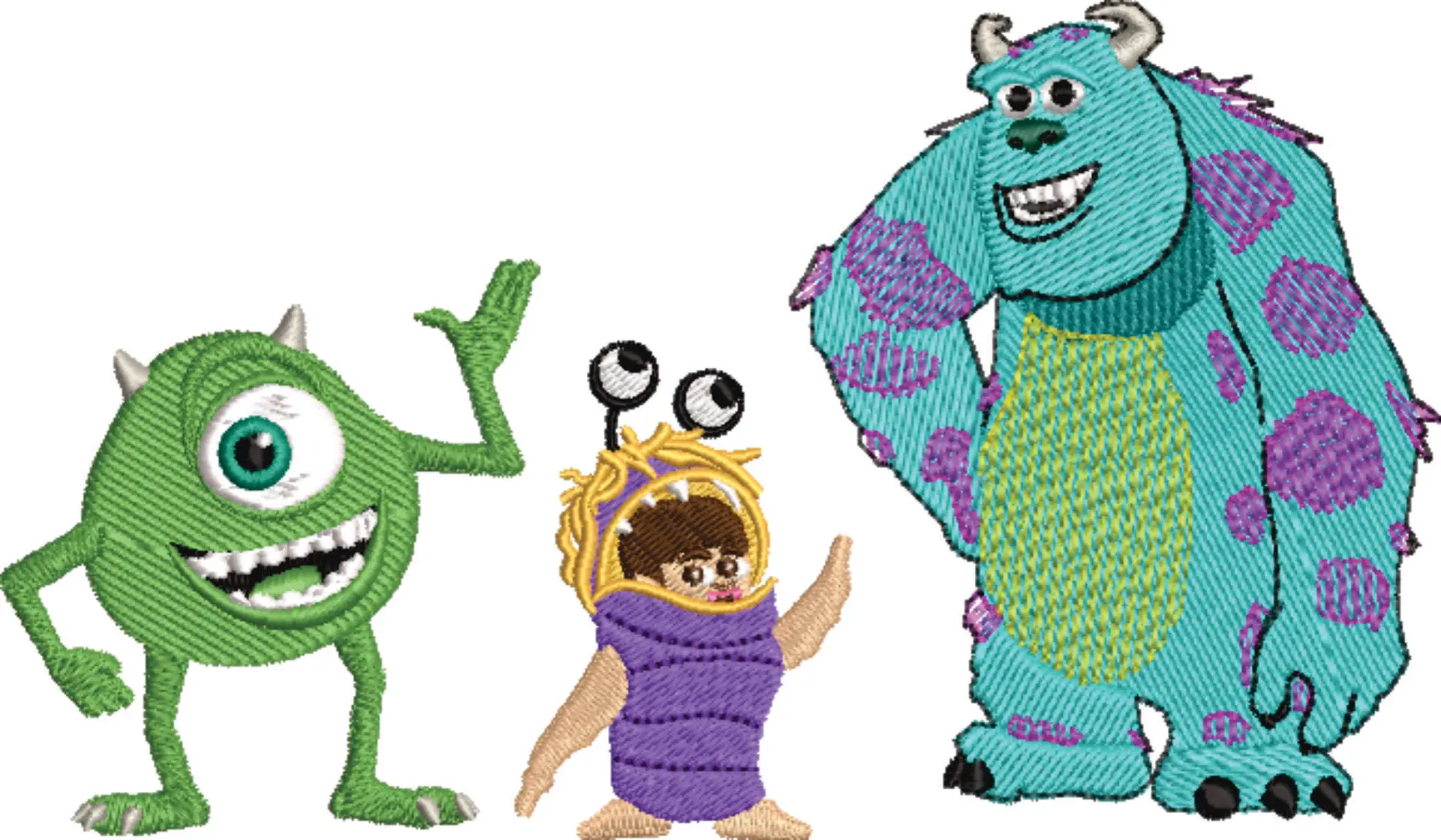 Mike, Boo and Sulley - Nike Monsters Inc design file - instant download — view 4