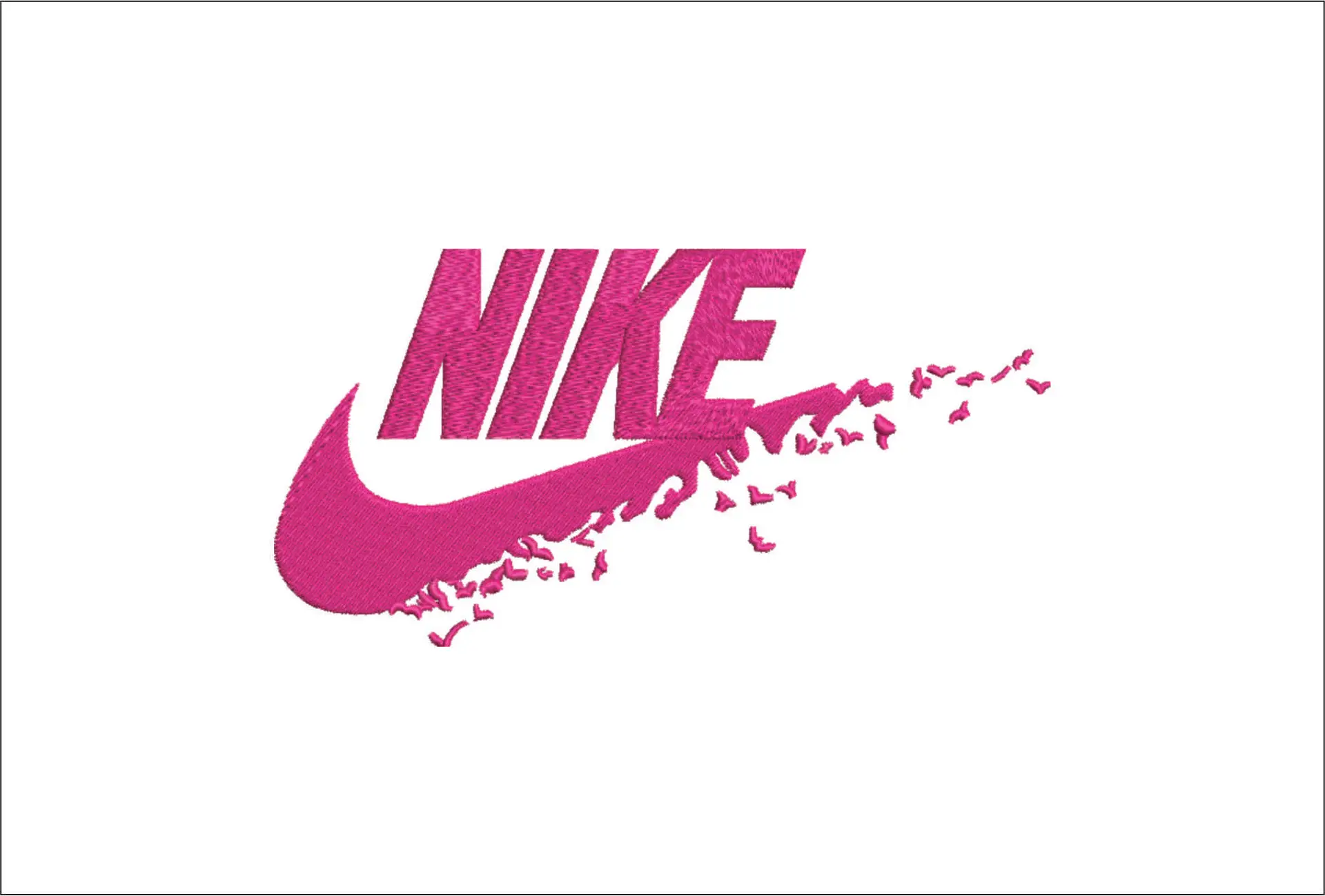 Nike Swoosh Dissolving - Cartoon embroidery design file - instant download