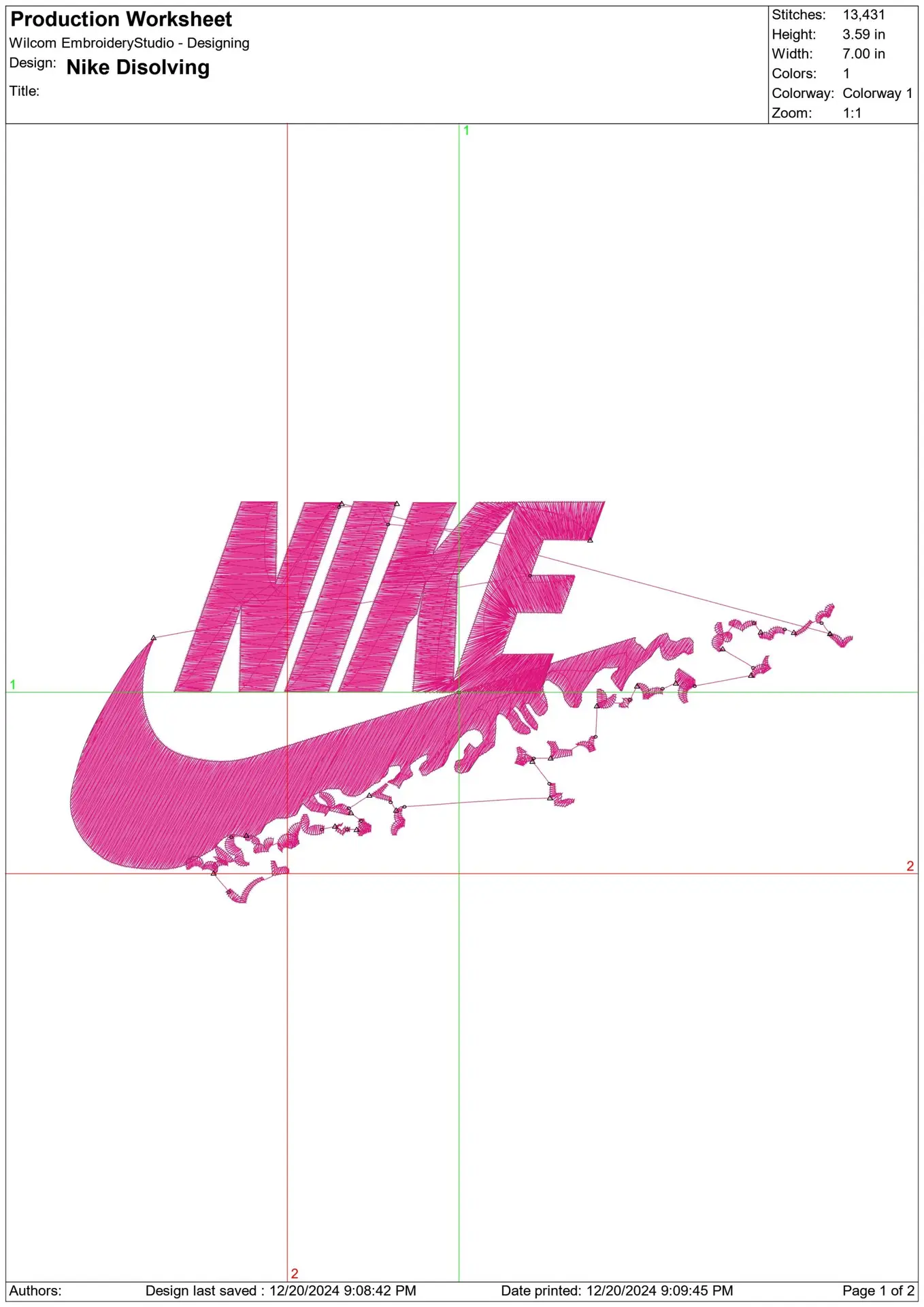 Nike Swoosh Dissolving - Cartoon embroidery design file - instant download — view 2