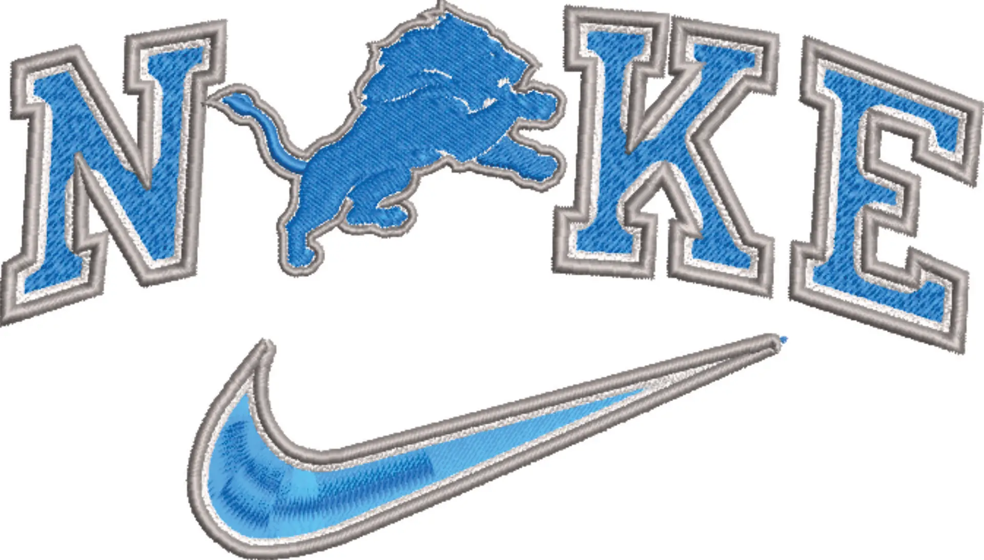 Nike Swoosh Detroit Lions - NFL embroidery design file - instant download — view 4