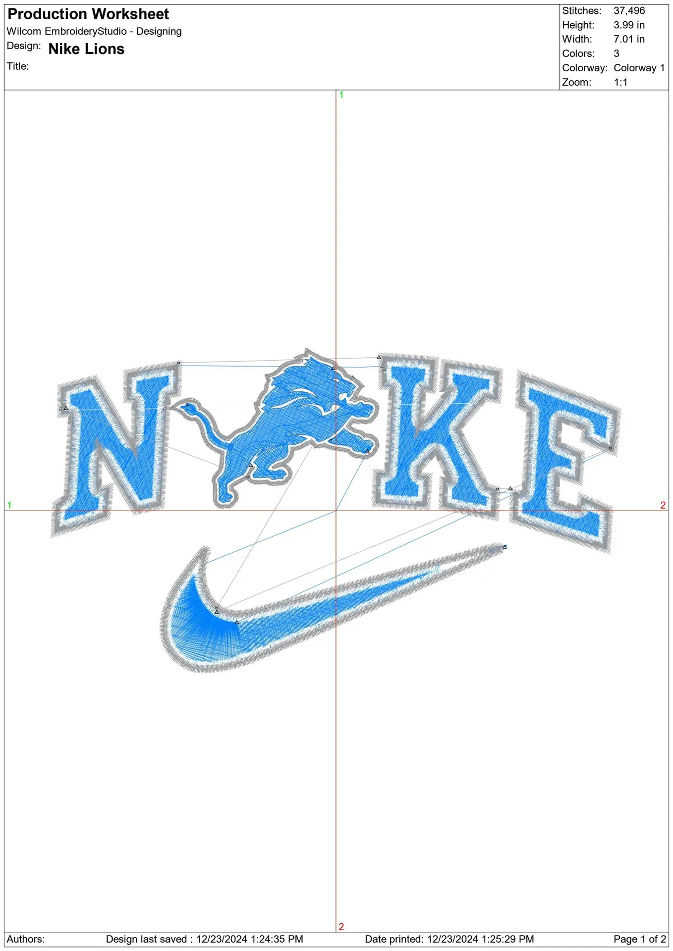 Nike Swoosh Detroit Lions - NFL embroidery design file - instant download — view 2