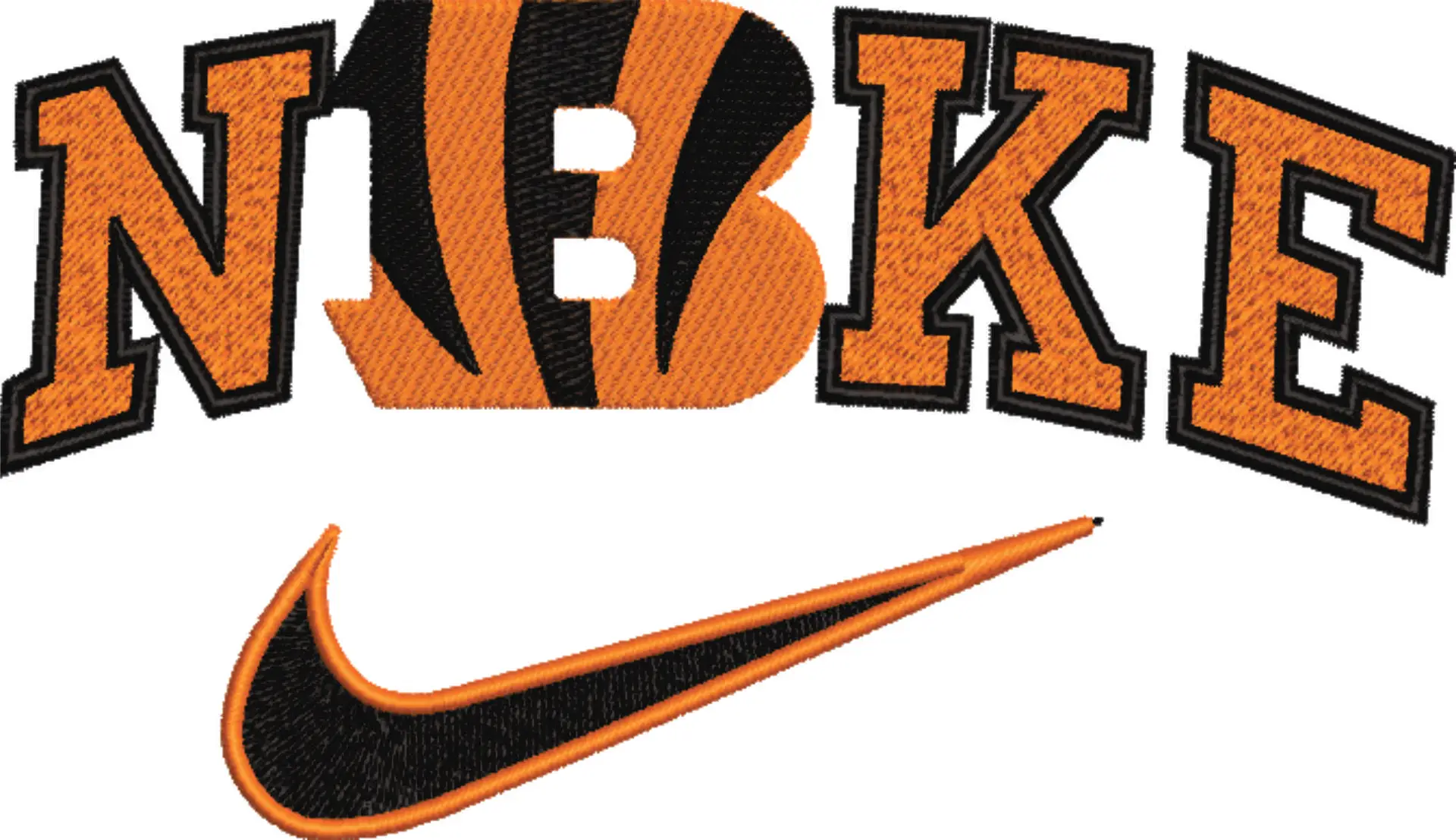 Nike Swoosh Cincinnati Bengals - NFL embroidery design file - instant download — view 4