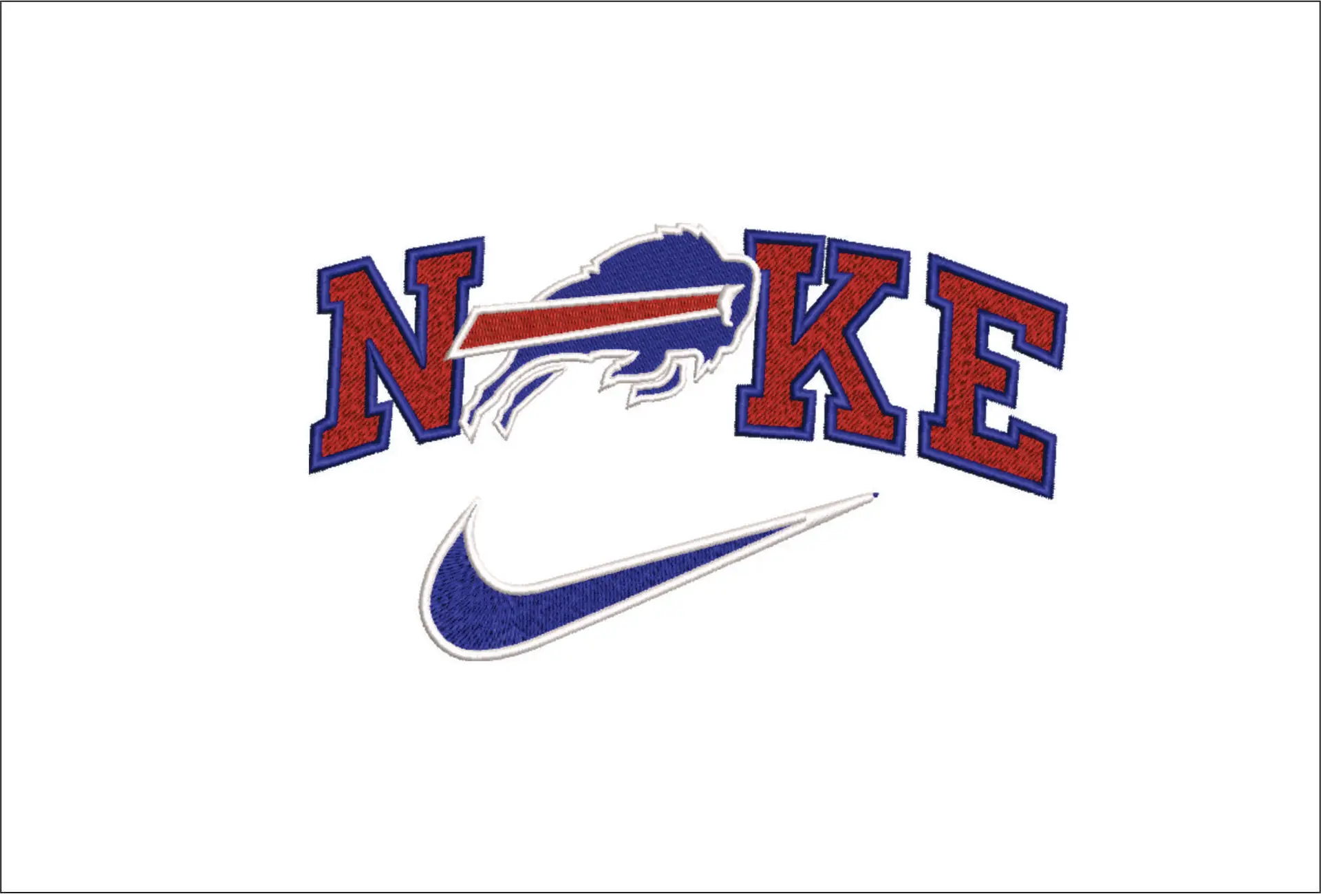 Nike Swoosh Buffalo Bills - NFL embroidery design file - instant download