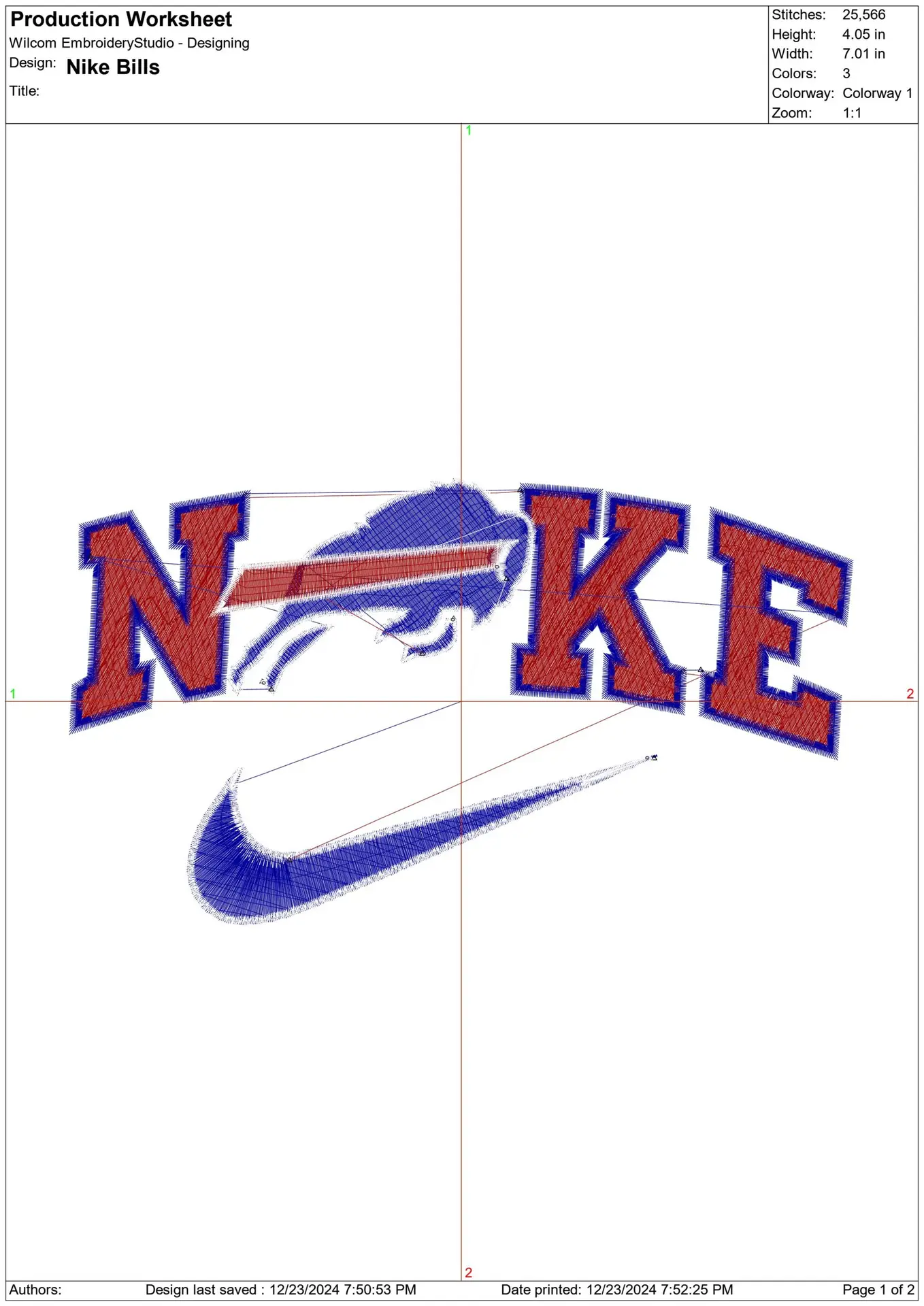 Nike Swoosh Buffalo Bills - NFL embroidery design file - instant download — view 2