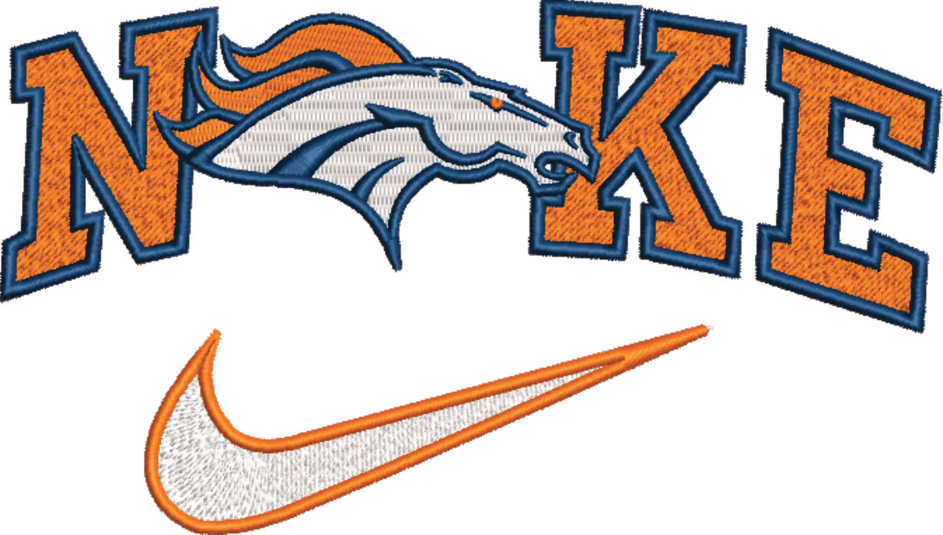 Nike Swoosh Denver Broncos - NFL embroidery design file - instant download — view 4