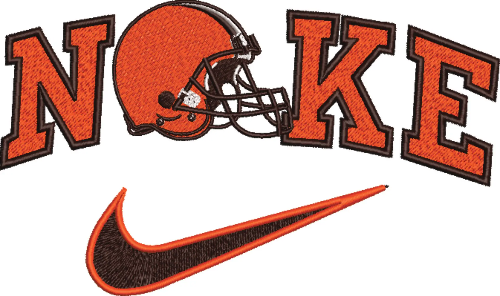 Nike Swoosh Cleveland Browns - NFL embroidery design file - instant download — view 4