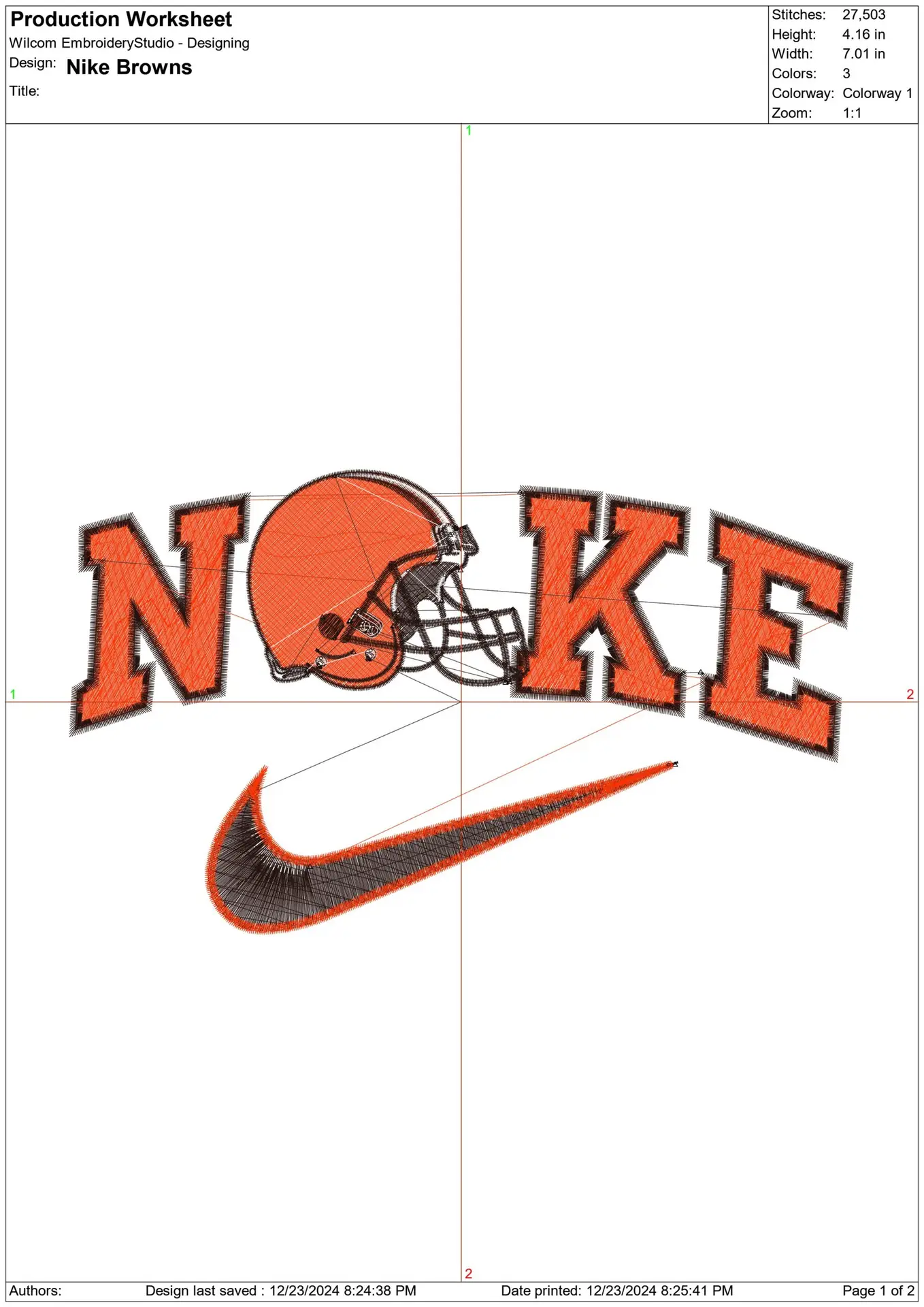 Nike Swoosh Cleveland Browns - NFL embroidery design file - instant download — view 2