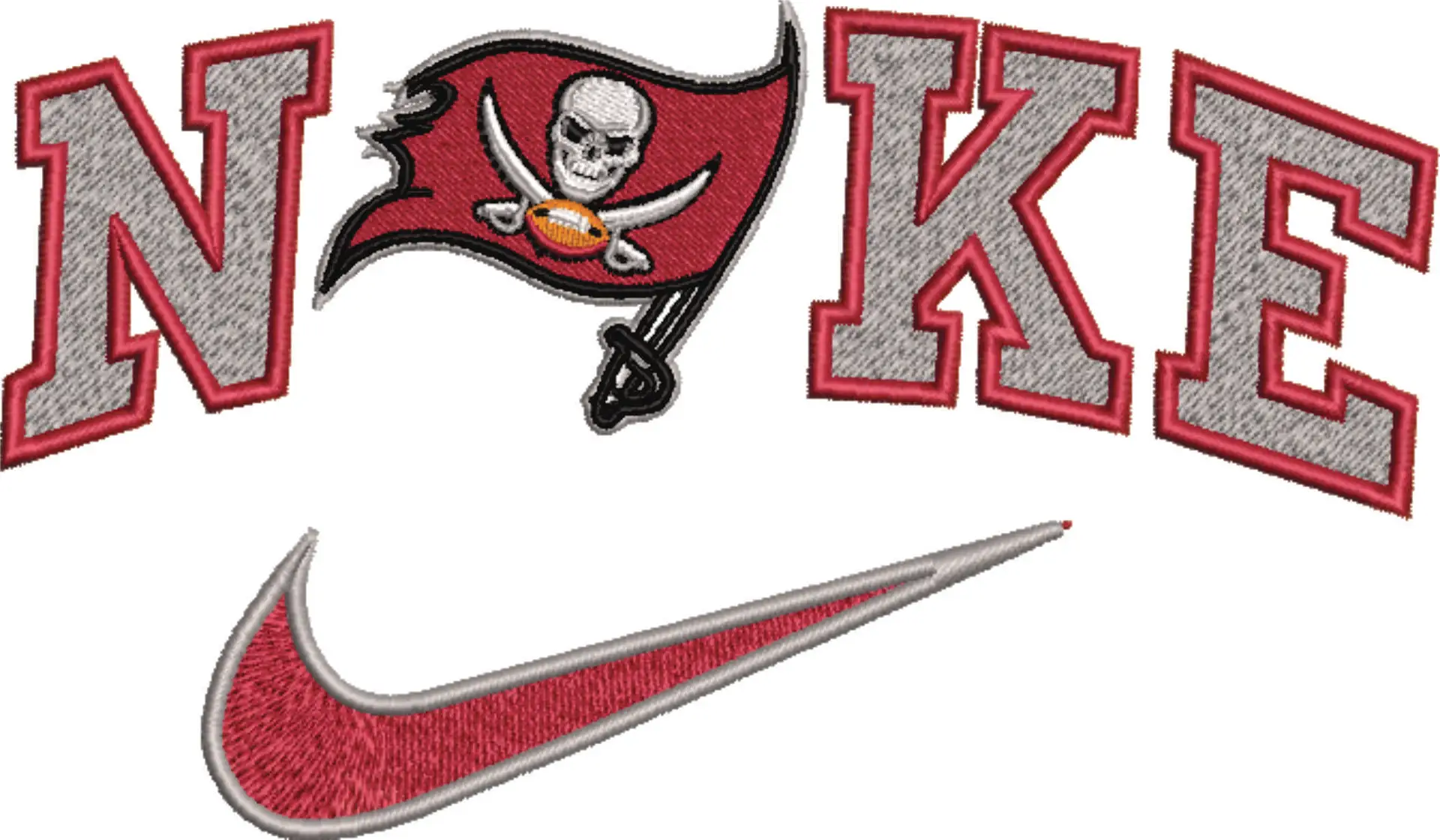 Nike Swoosh Tampa Bay Buccaneers - NFL embroidery design file - instant download — view 4