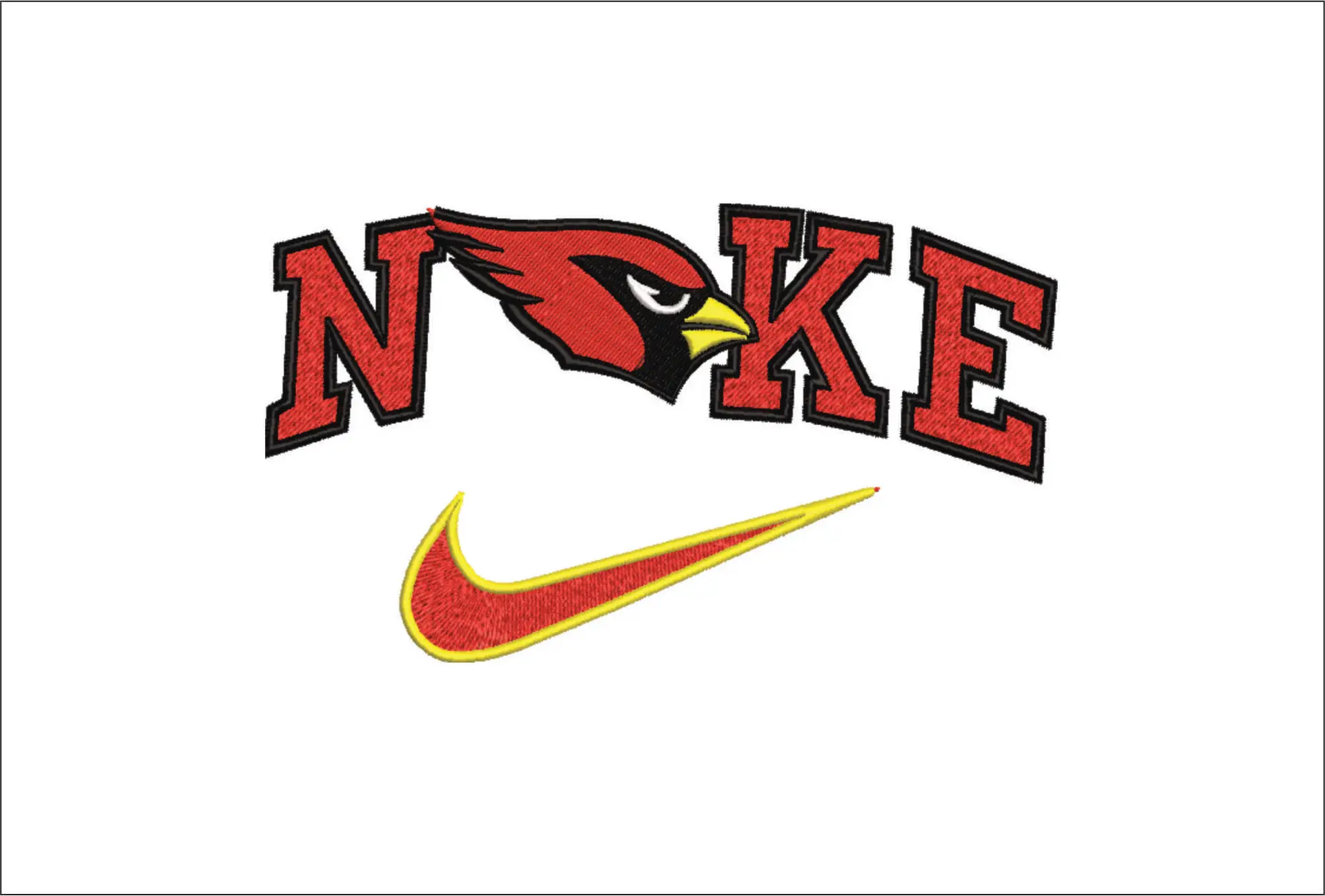 Nike Swoosh St Louis Cardinals - NFL embroidery design file - instant download