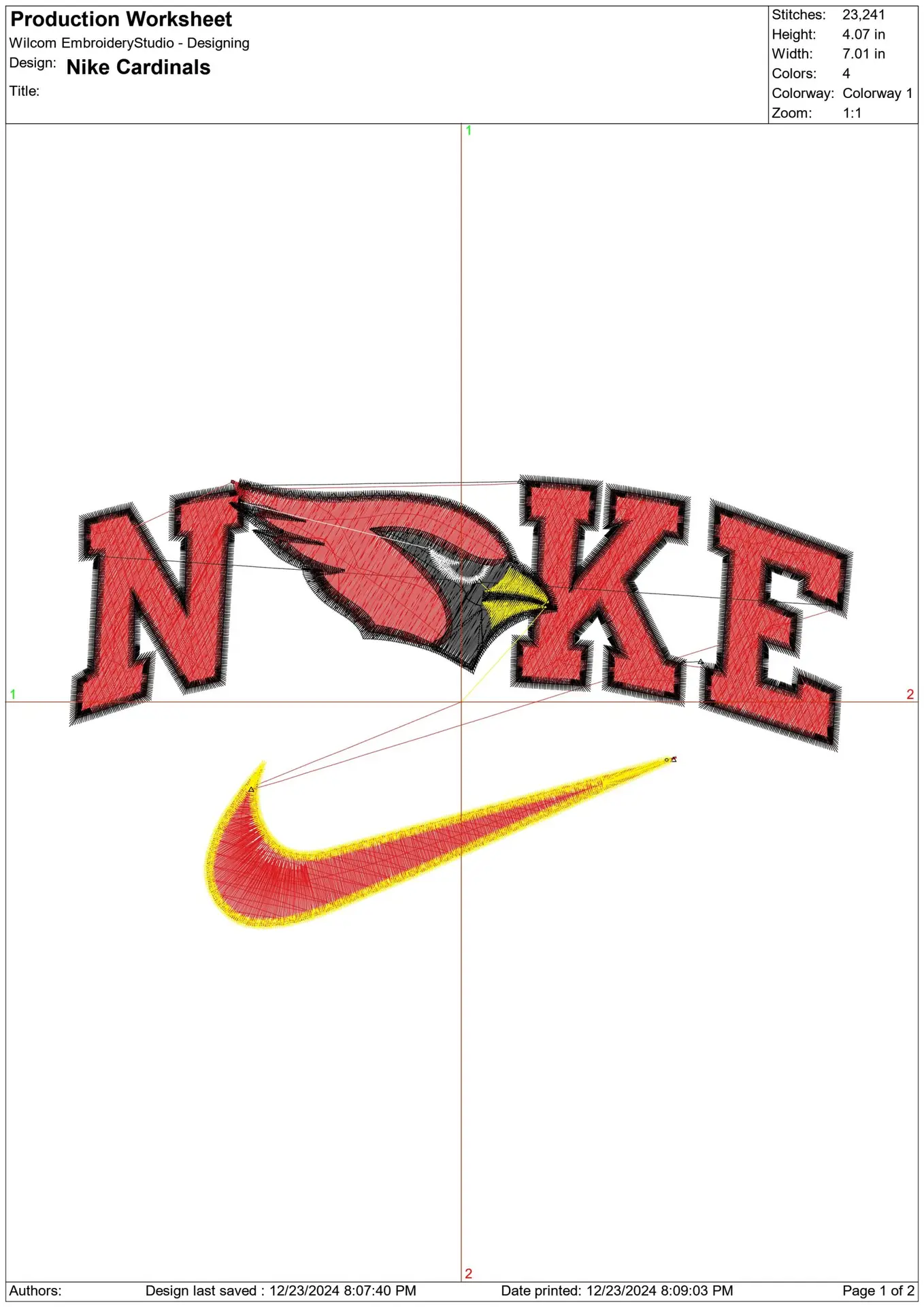 Nike Swoosh St Louis Cardinals - NFL embroidery design file - instant download — view 2