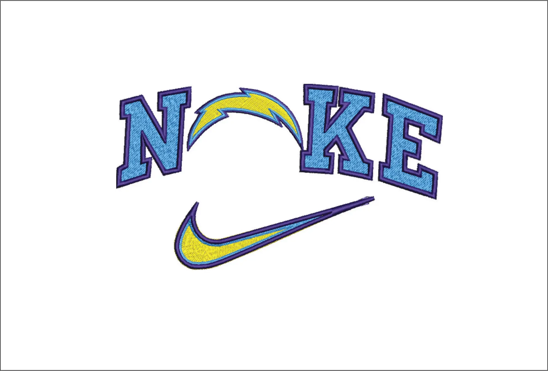 Nike Swoosh Los Angeles Chargers - NFL embroidery design file - instant download