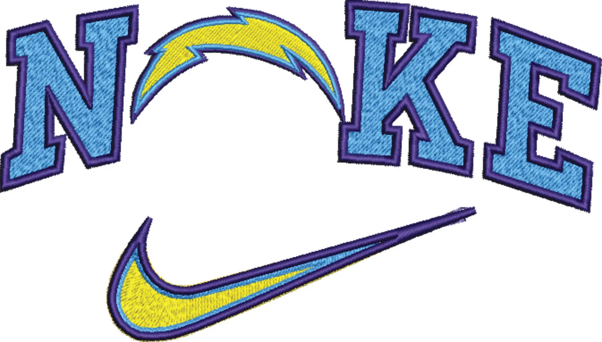 Nike Swoosh Los Angeles Chargers - NFL embroidery design file - instant download — view 4