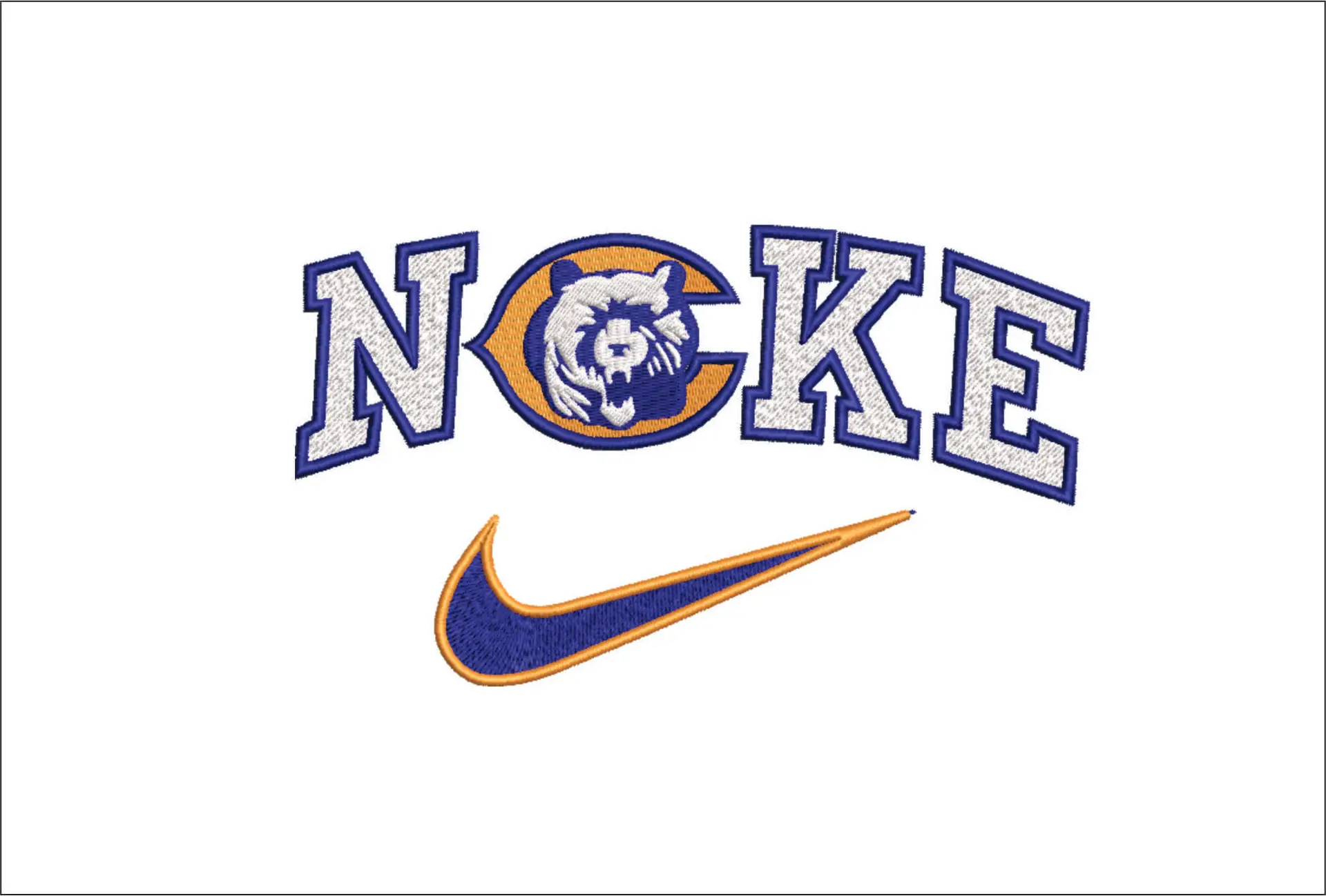 Nike Swoosh Chicago Bears - NFL embroidery design file - instant download