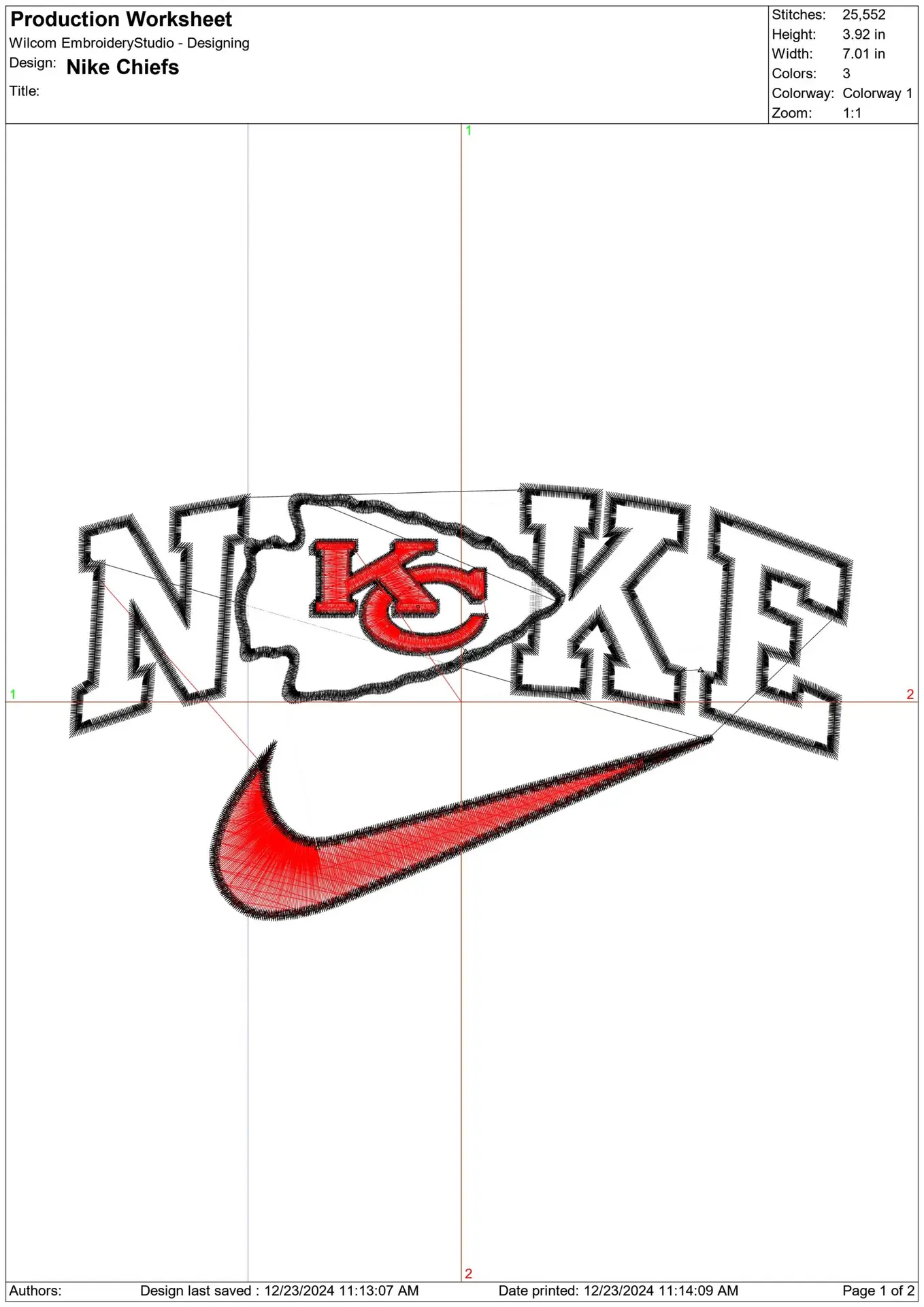 Nike Swoosh Kansas City Chiefs - NFL embroidery design file - instant download — view 2