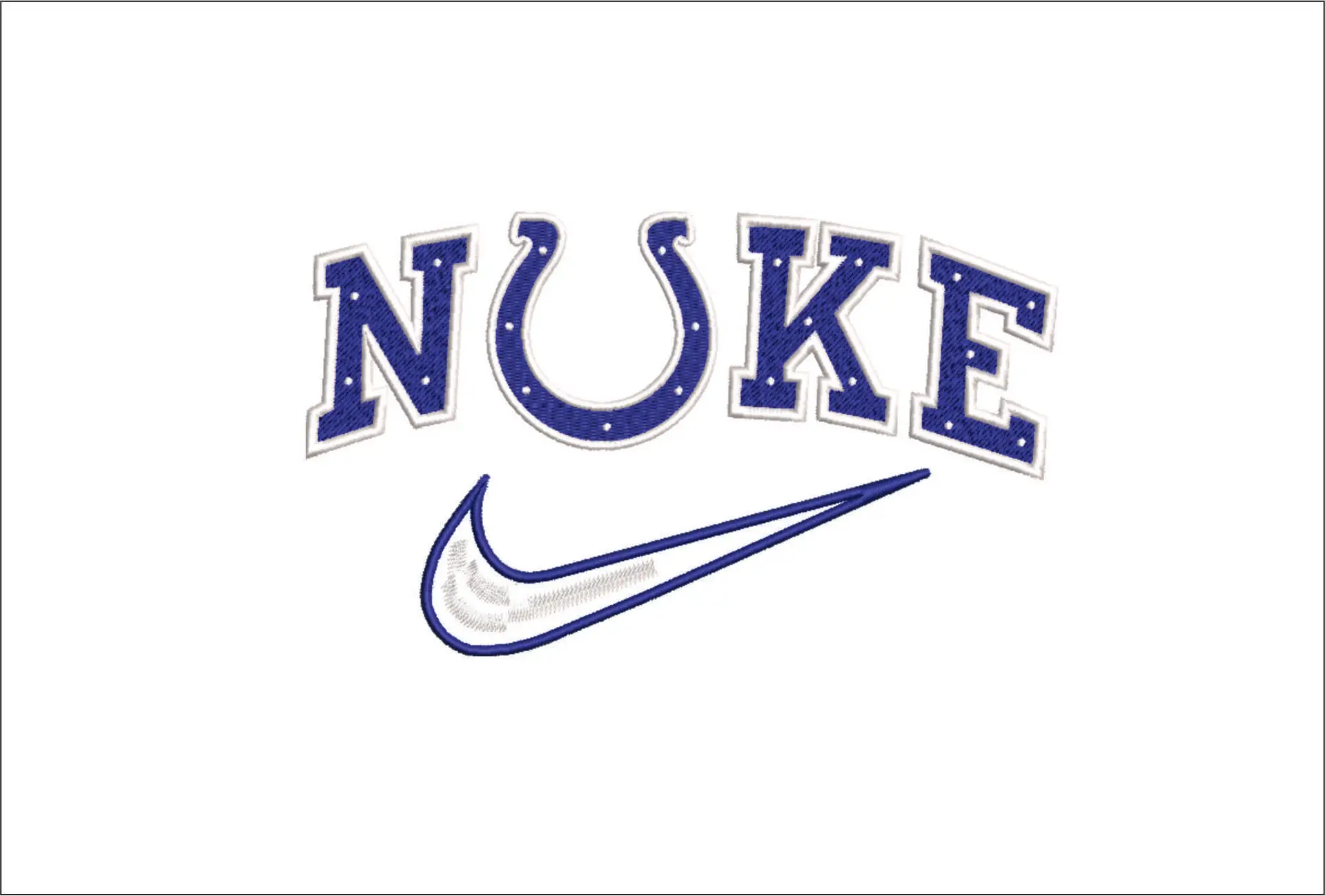 Nike Swoosh Indianapolis Colts - NFL embroidery design file - instant download