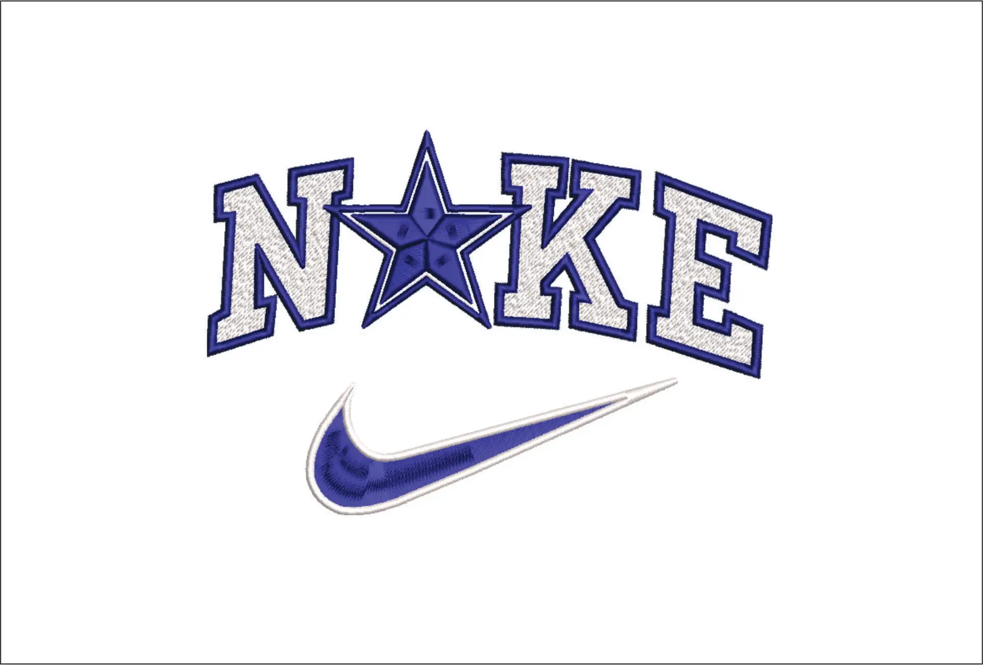 Nike Swoosh Dallas Cowboys - NFL embroidery design file - instant download