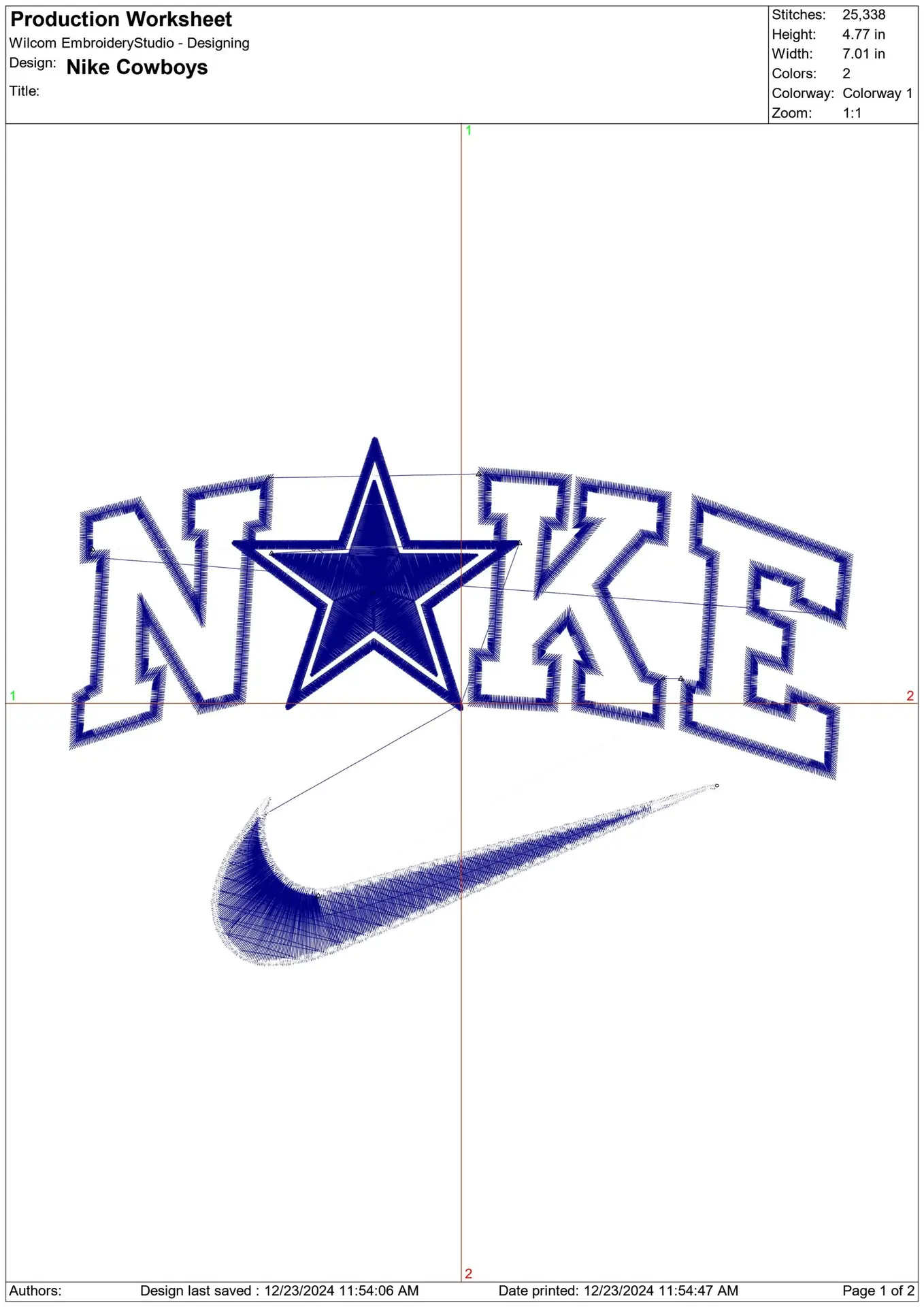 Nike Swoosh Dallas Cowboys - NFL embroidery design file - instant download — view 2
