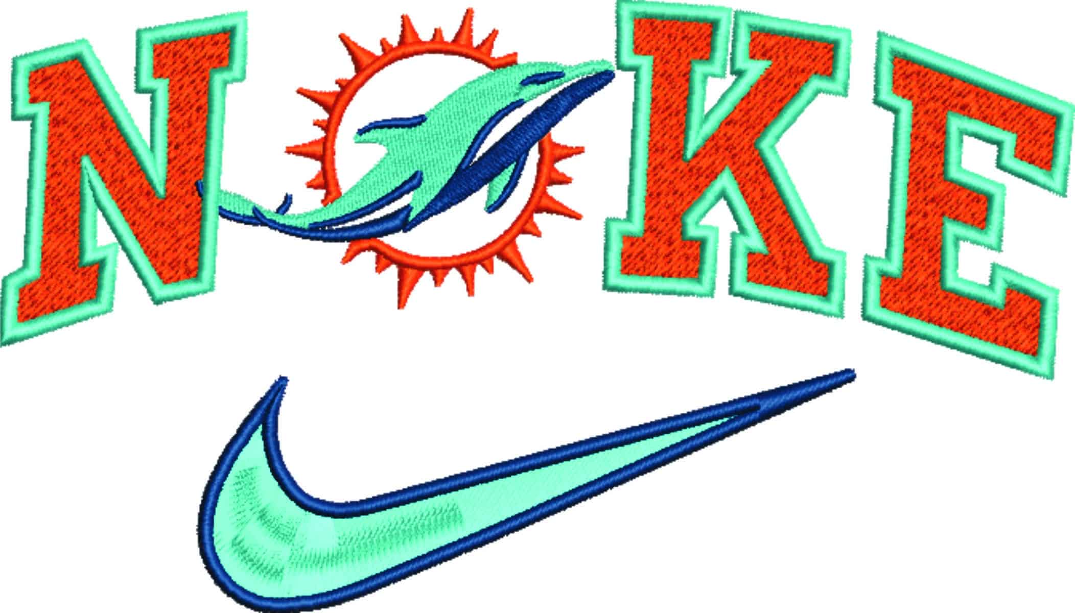 Nike Swoosh Miami Dolphins - NFL embroidery design file - instant download — view 4