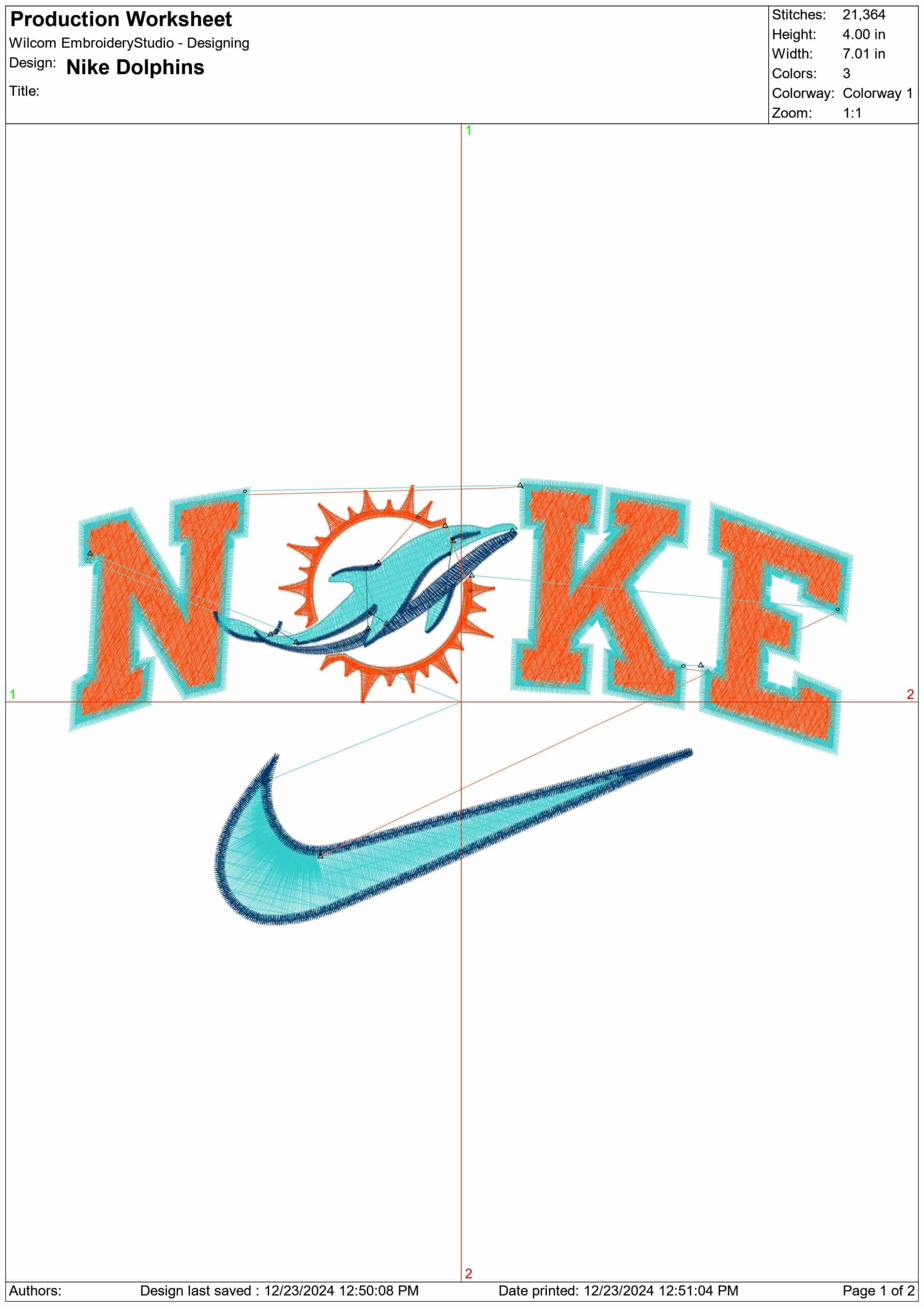 Nike Swoosh Miami Dolphins - NFL embroidery design file - instant download — view 2