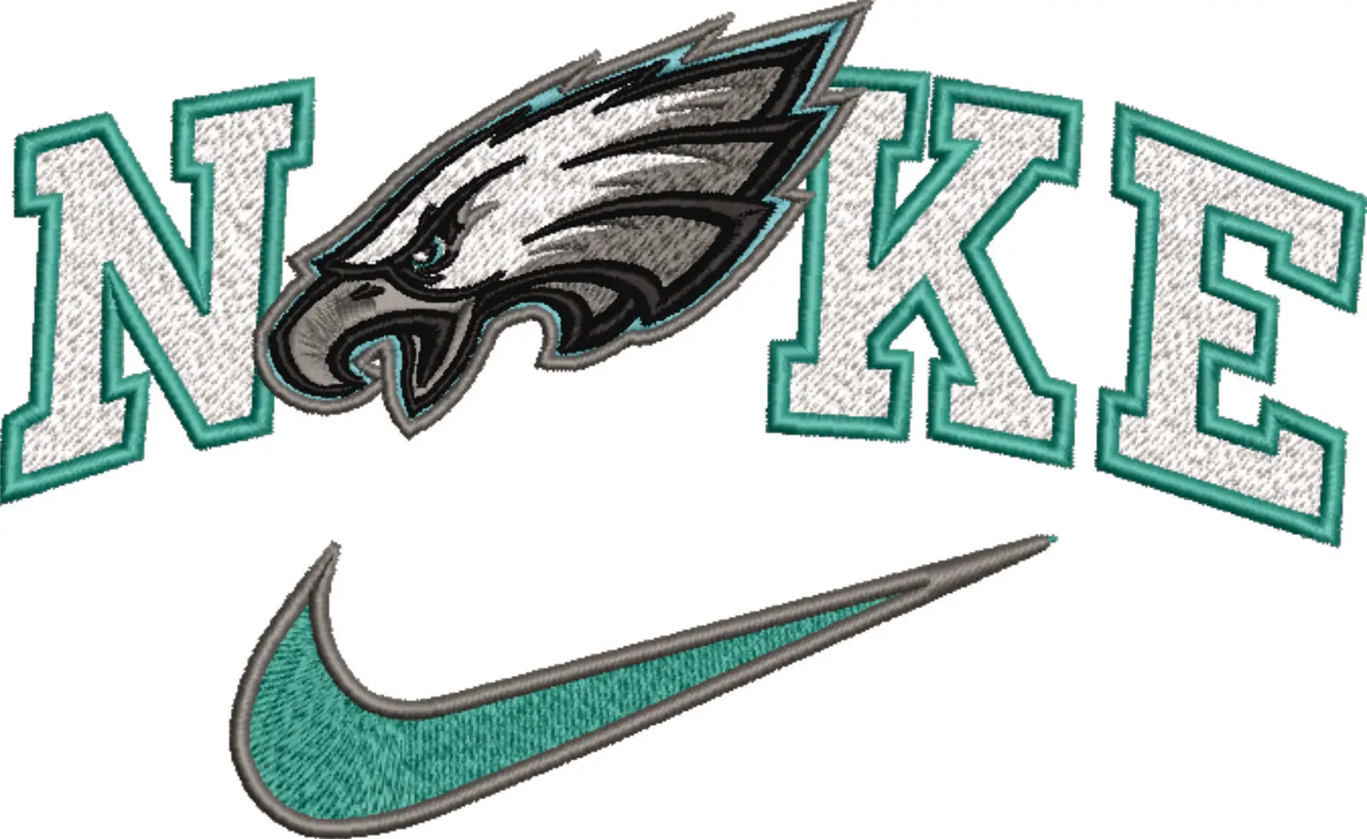 Nike Swoosh Philadelphia Eagles - NFL embroidery design file - instant download — view 4
