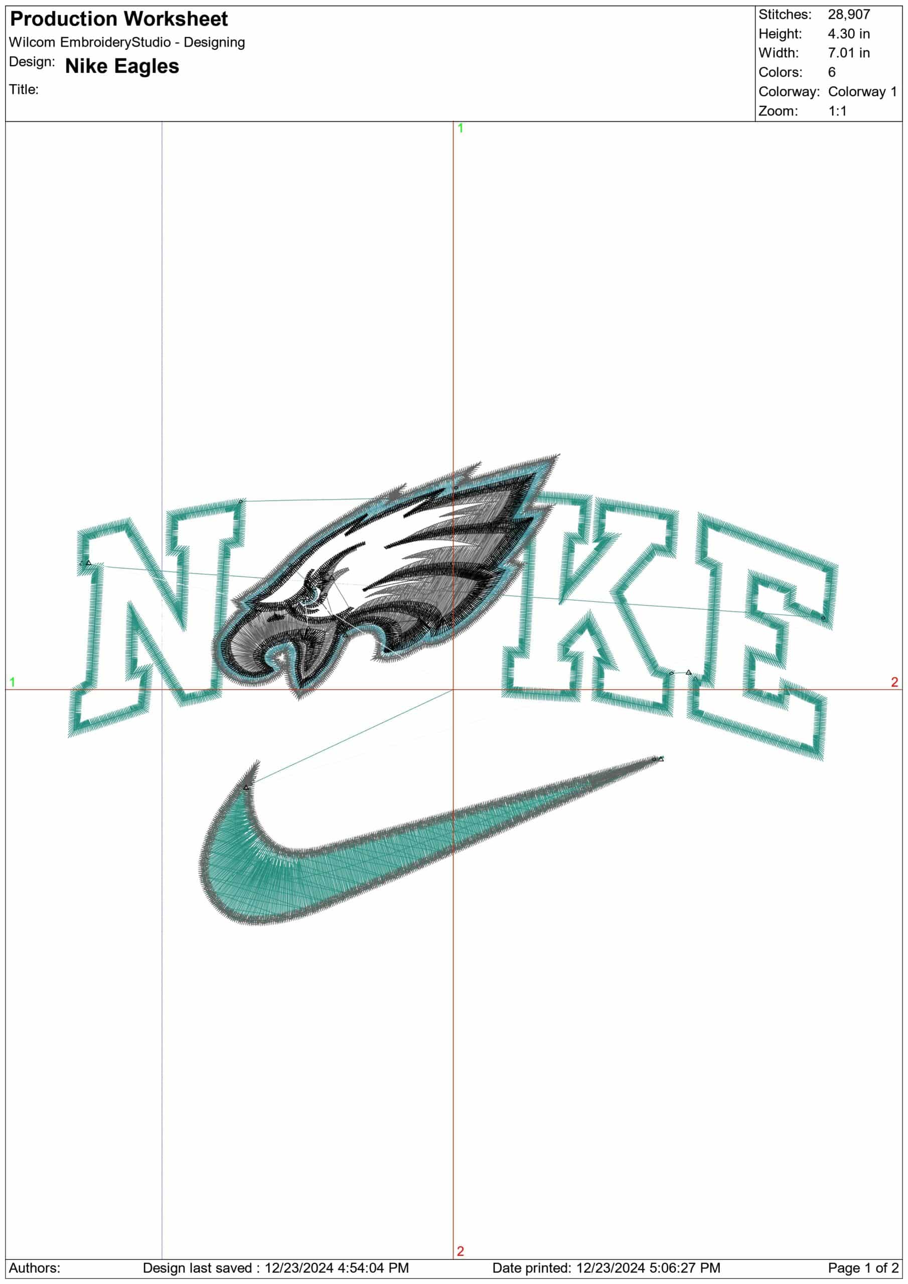 Nike Swoosh Philadelphia Eagles - NFL embroidery design file - instant download — view 2