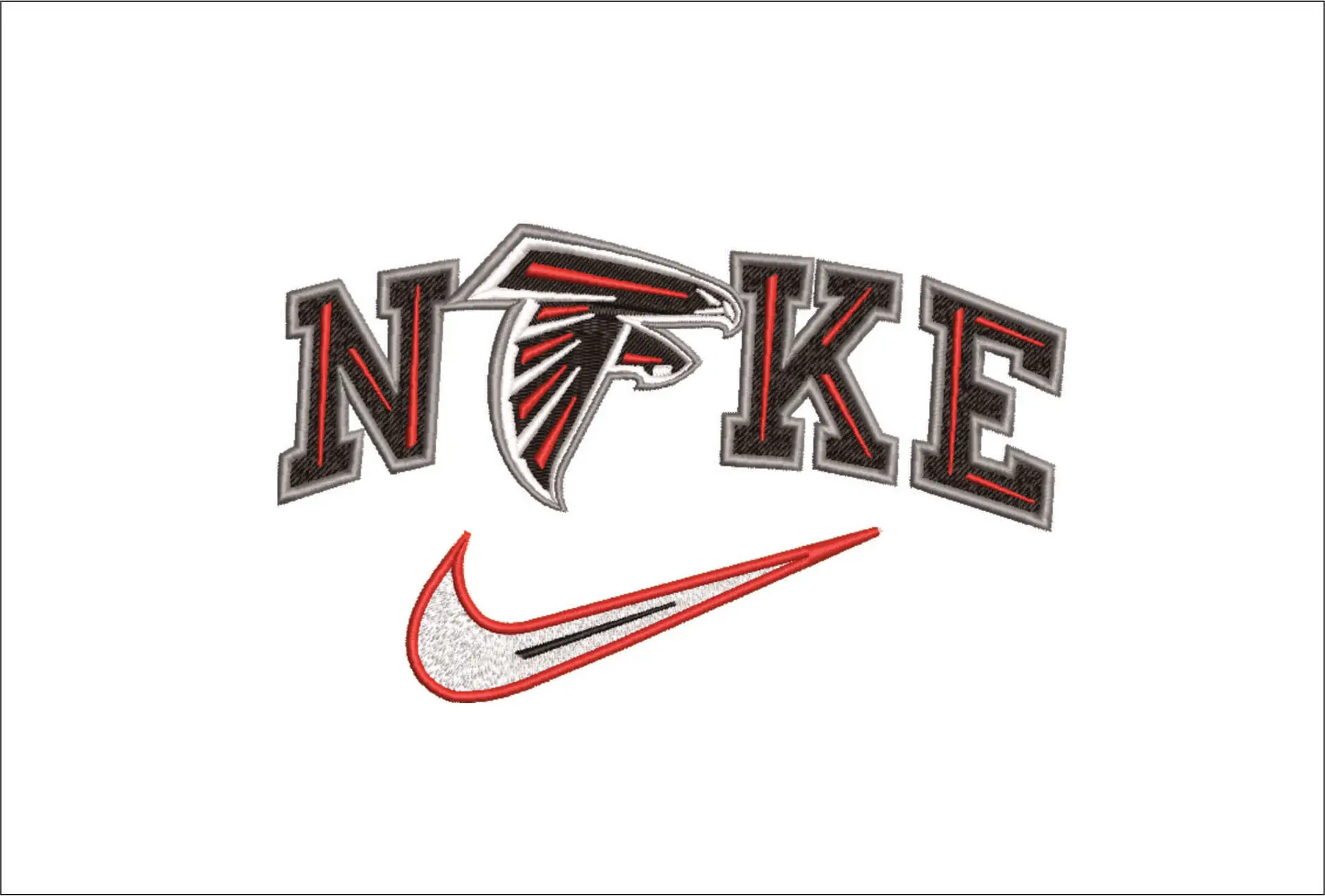 Nike Swoosh Atlanta Falcons - NFL embroidery design file - instant download