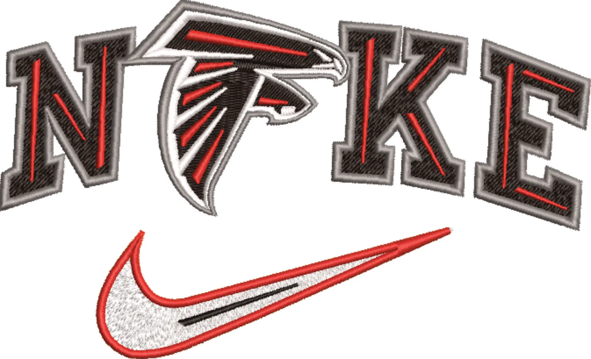 Nike Swoosh Atlanta Falcons - NFL embroidery design file - instant download — view 4