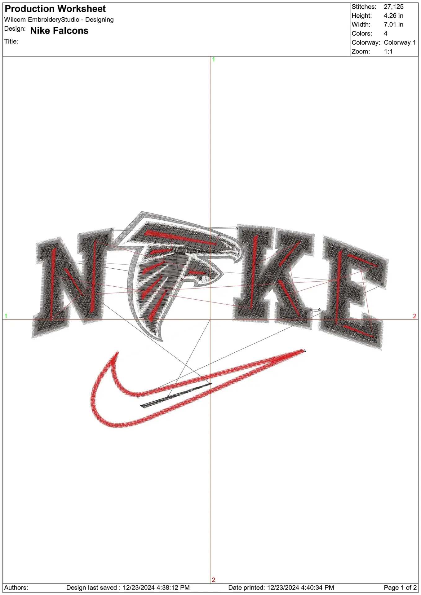 Nike Swoosh Atlanta Falcons - NFL embroidery design file - instant download — view 2