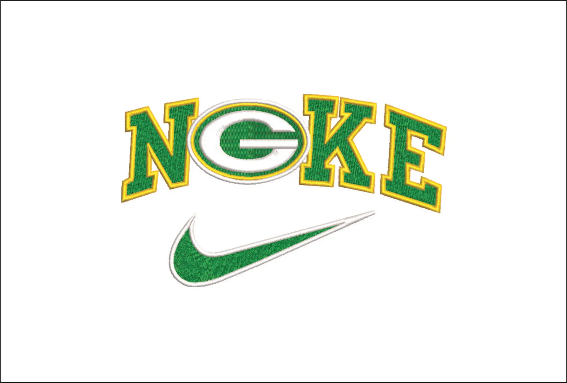 Nike Swoosh Greenbay Packers - NFL embroidery design file - instant download