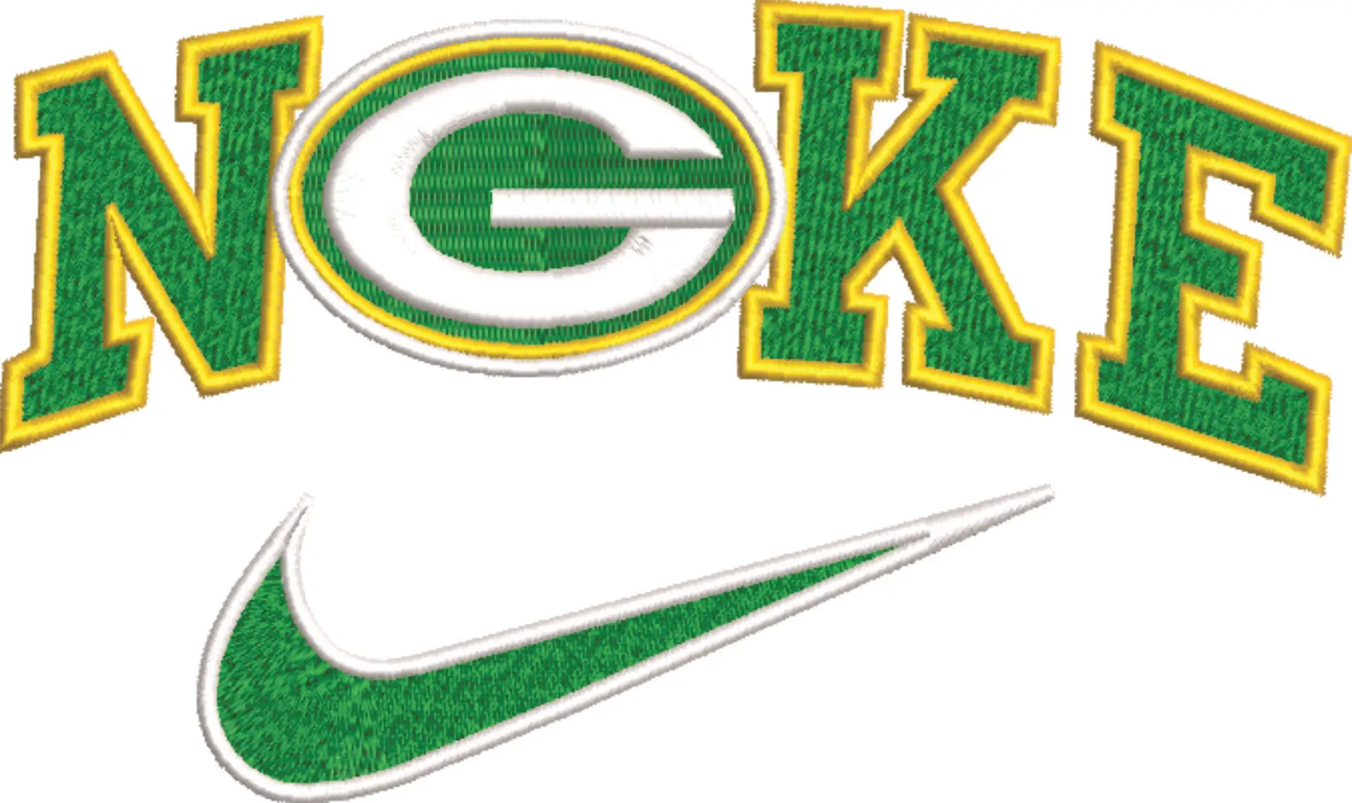 Nike Swoosh Greenbay Packers - NFL embroidery design file - instant download — view 4
