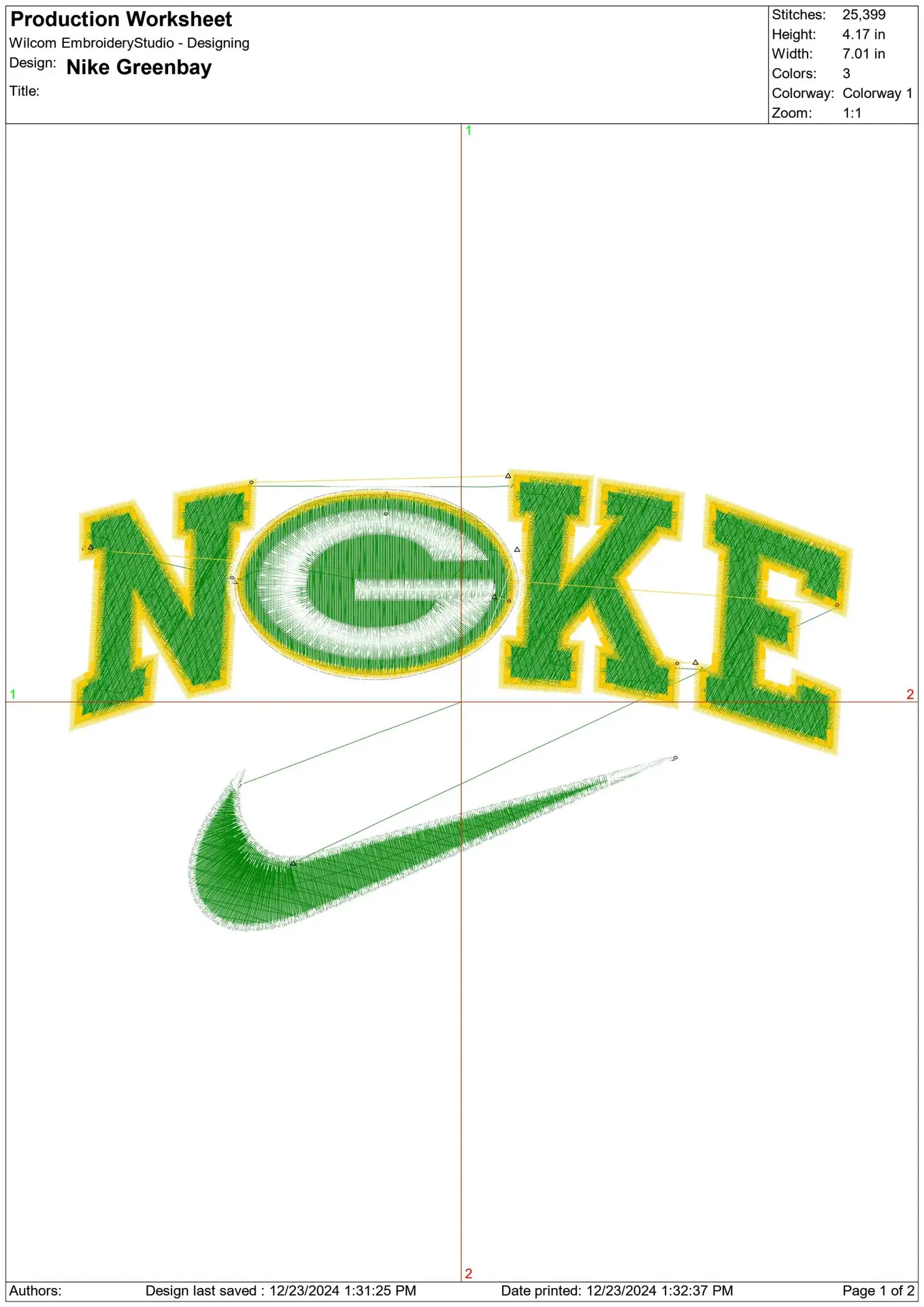 Nike Swoosh Greenbay Packers - NFL embroidery design file - instant download — view 2