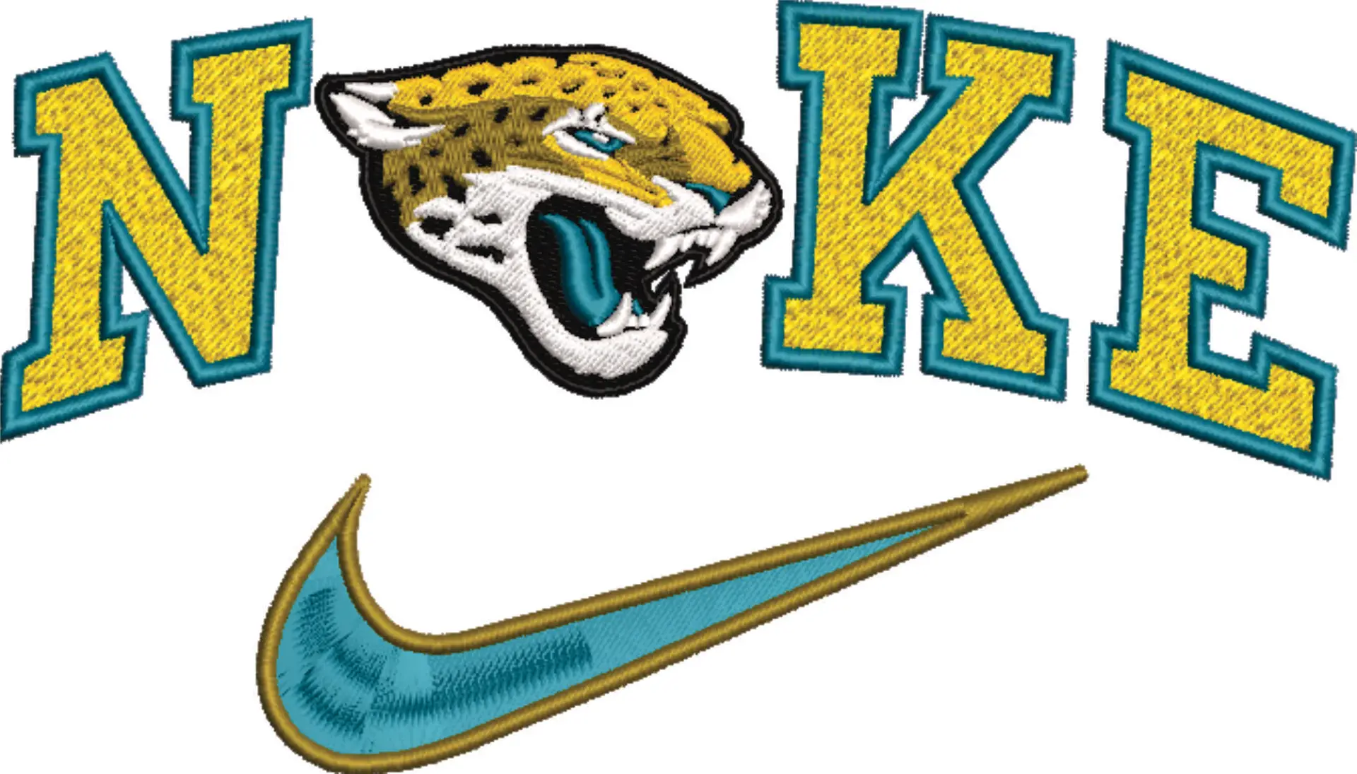 Nike Swoosh Jacksonville Jaguars  - NFL embroidery design file - instant download — view 4