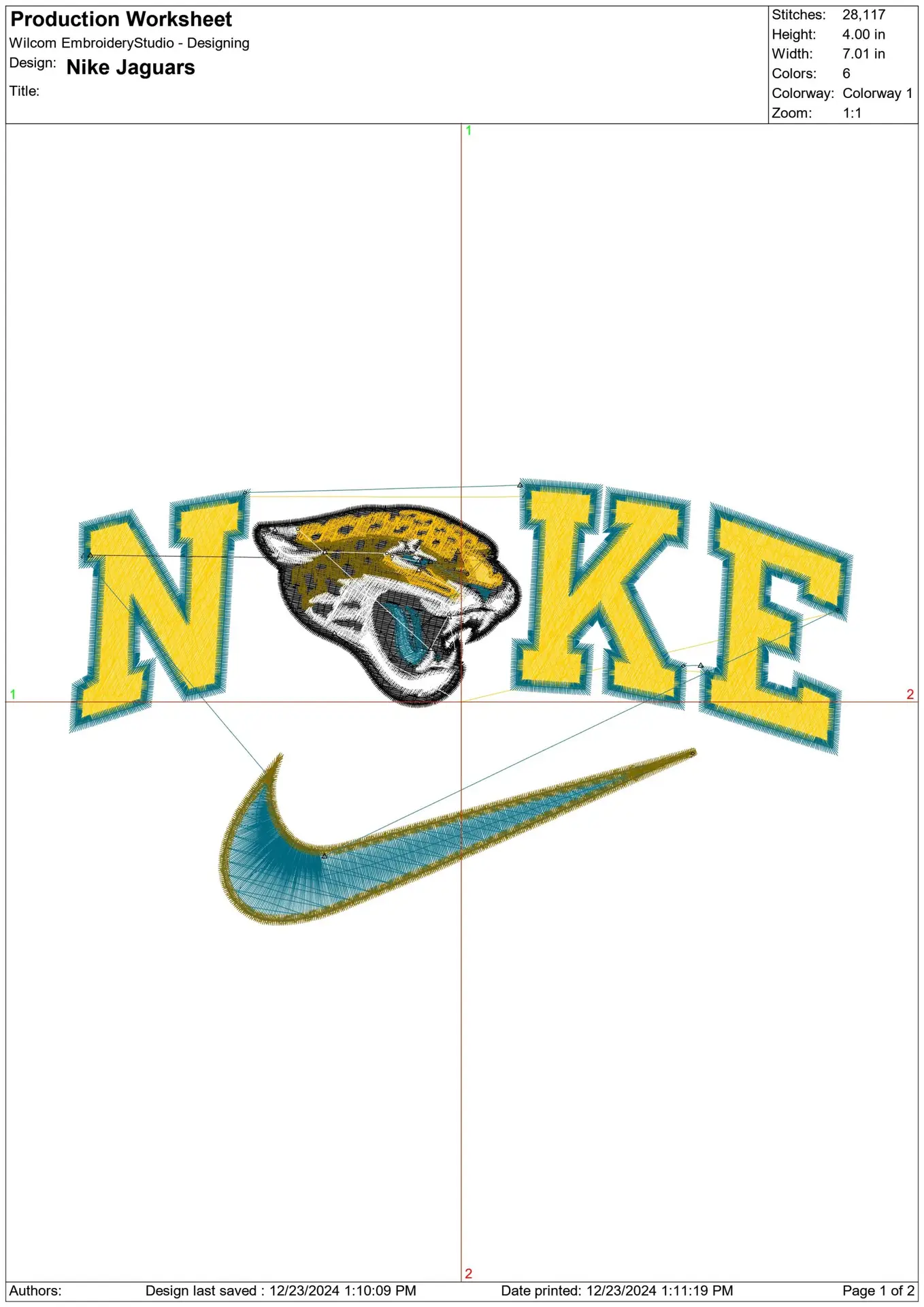 Nike Swoosh Jacksonville Jaguars  - NFL embroidery design file - instant download — view 2