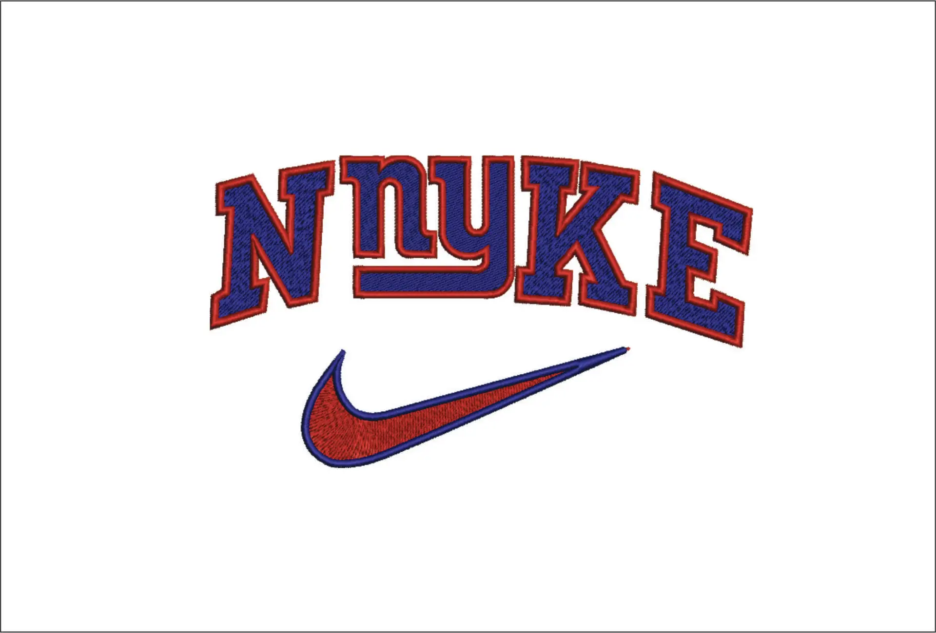 Nike Swoosh New York Giants  - NFL embroidery design file - instant download