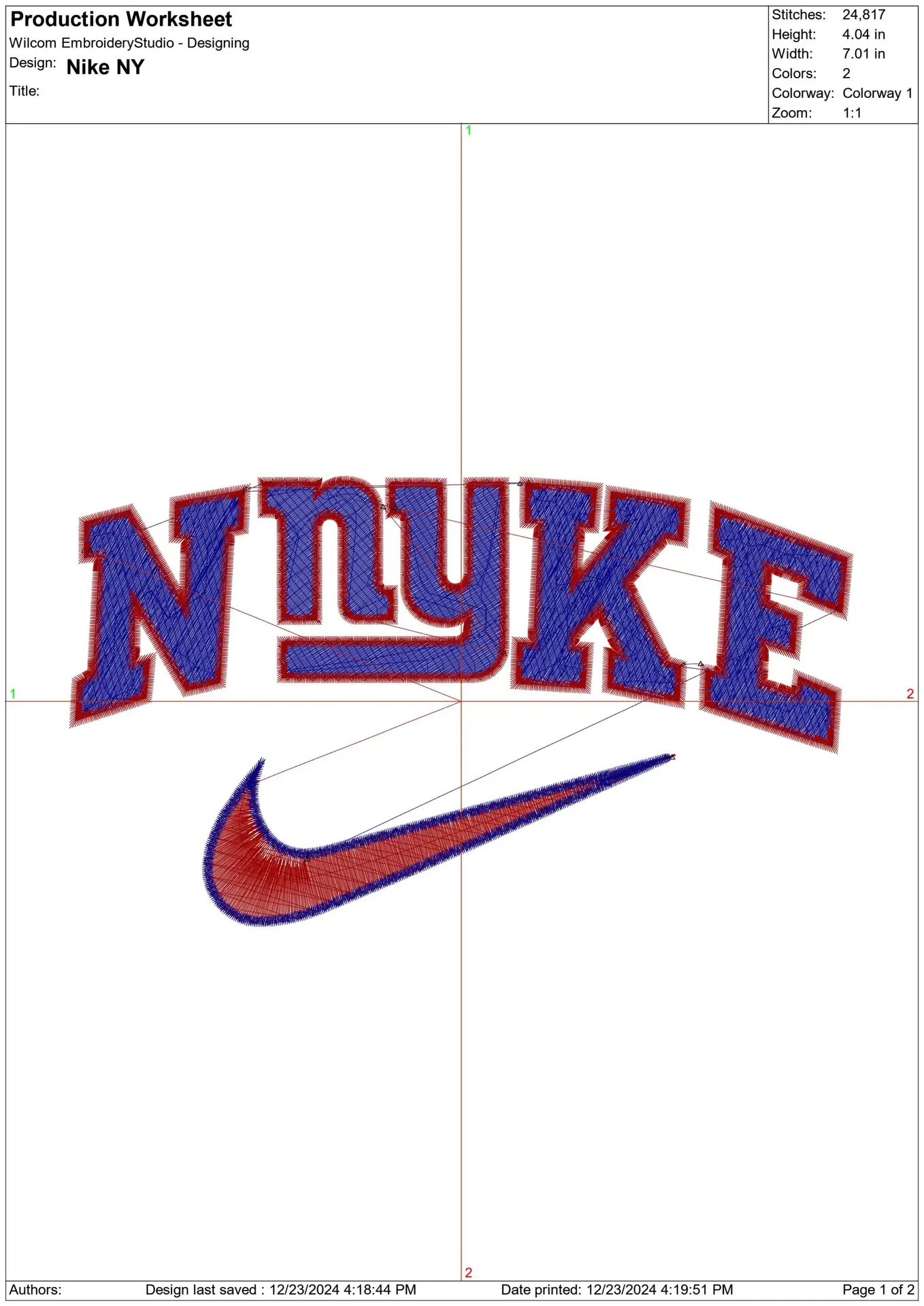 Nike Swoosh New York Giants  - NFL embroidery design file - instant download — view 2