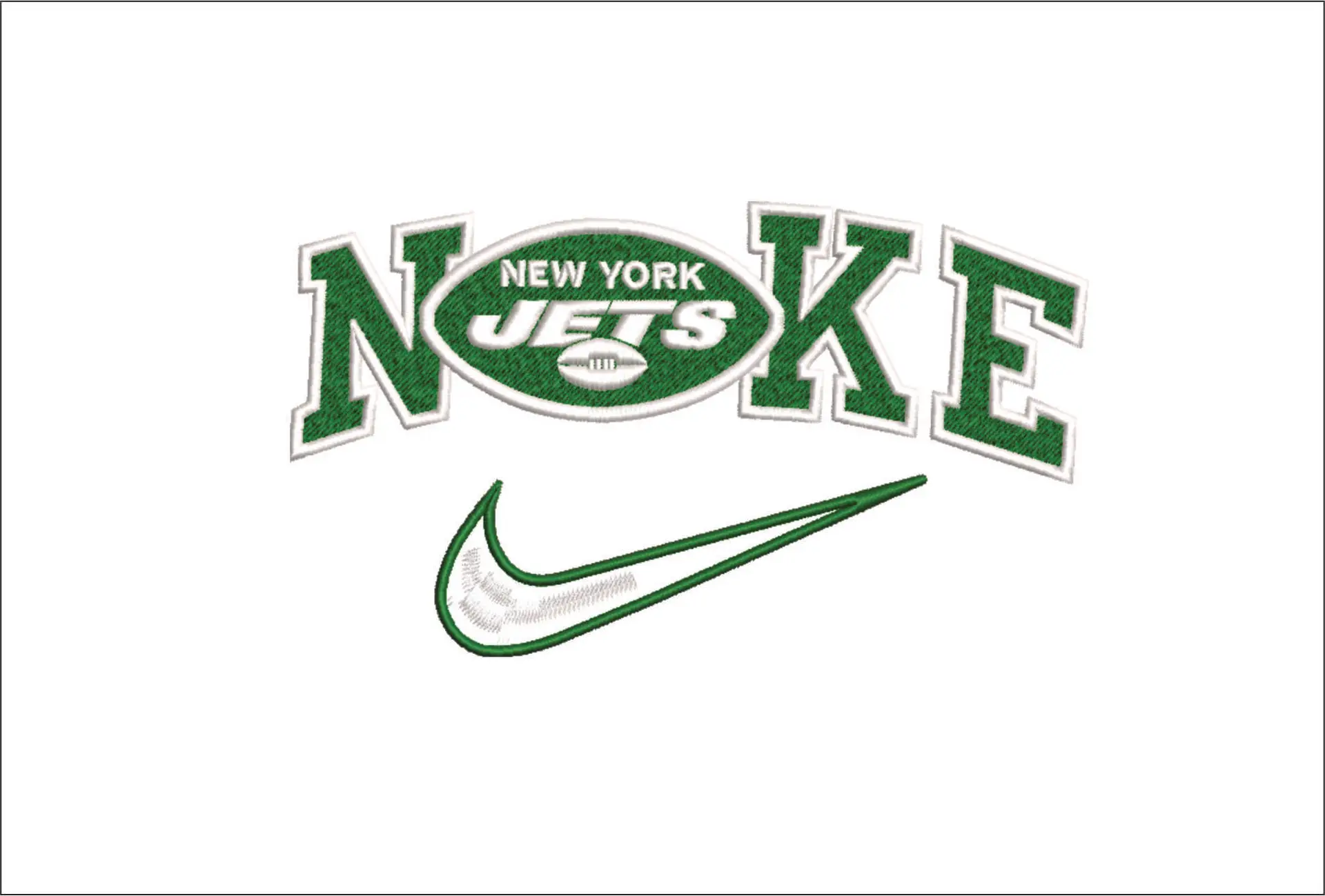 Nike Swoosh New York Jets  - NFL embroidery design file - instant download